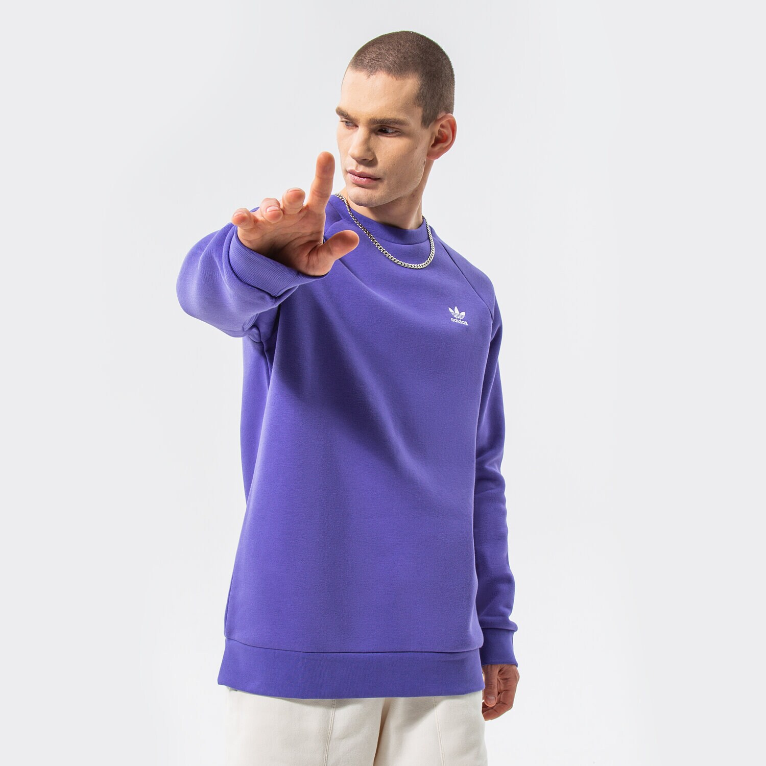 Bărbați bluză ADIDAS BLUZĂ ESSENTIAL CREW HE9426 Violet