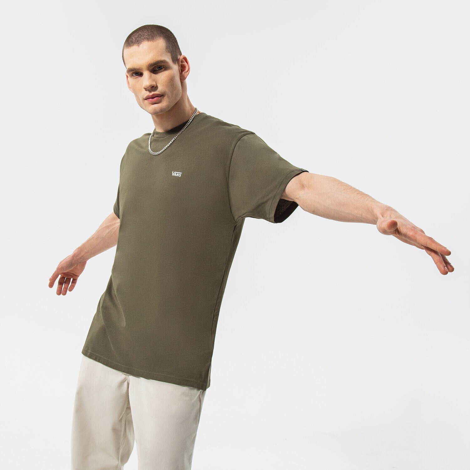 Bărbați tricou VANS TRICOU MN LEFT CHEST LOGO TEE GREAPE LEAF VN0A3CZEKCZ1 Kaki
