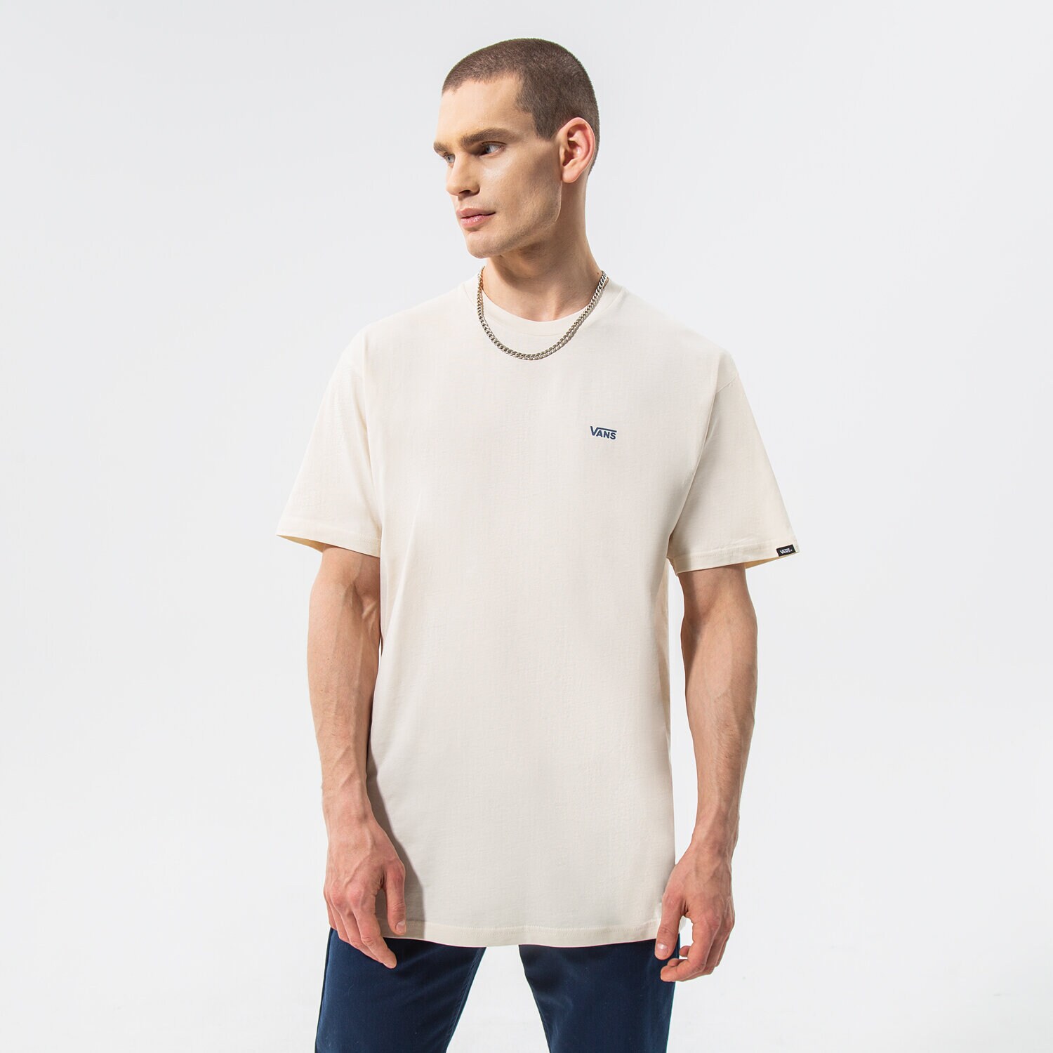 Bărbați tricou VANS TRICOU MN LEFT CHEST LOGO TEE ANTIQUE WHITE VN0A3CZE3KS1 Bej