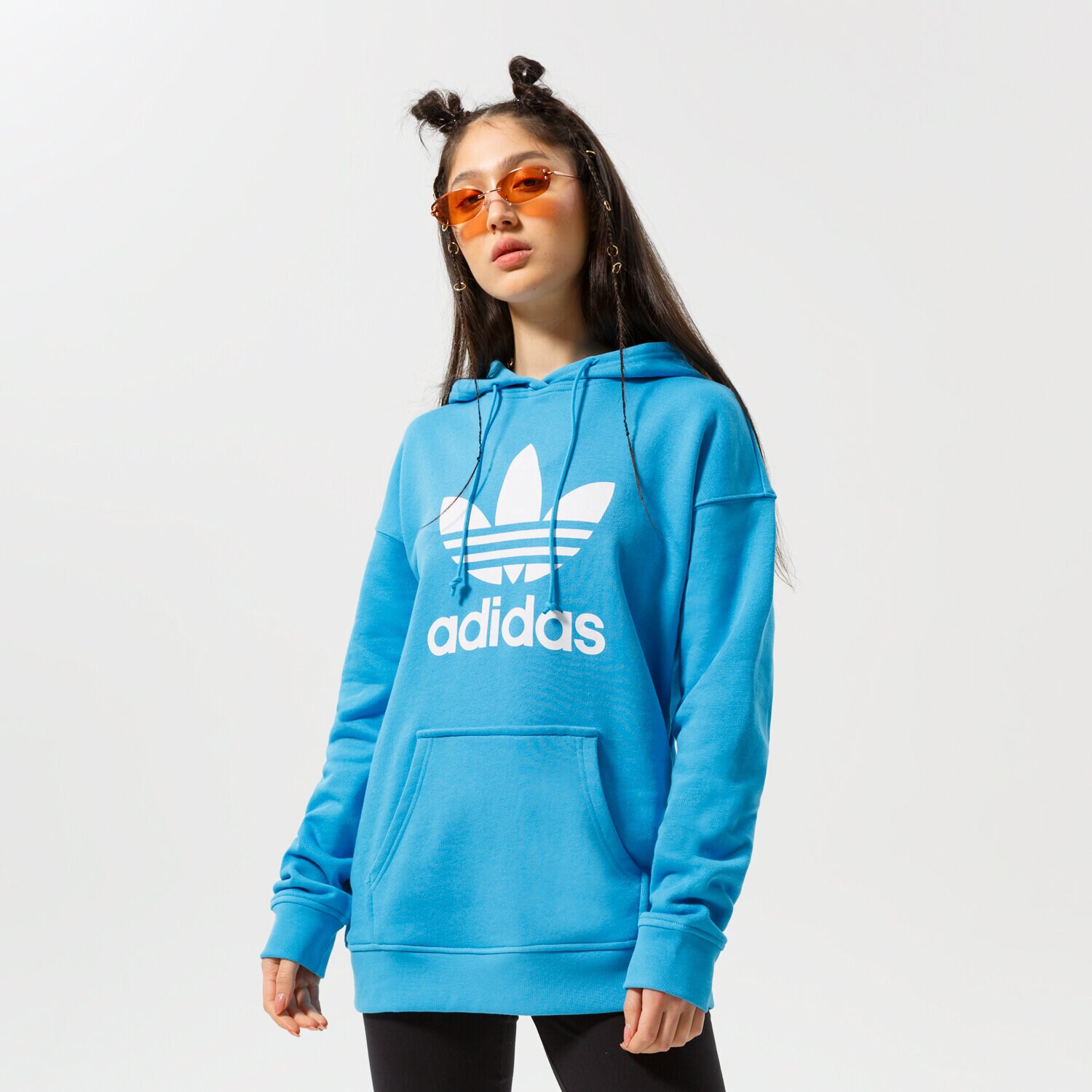 Femei bluză ADIDAS BLUZĂ CU GLUGĂ TRF HOODIE HE6952 Albastru