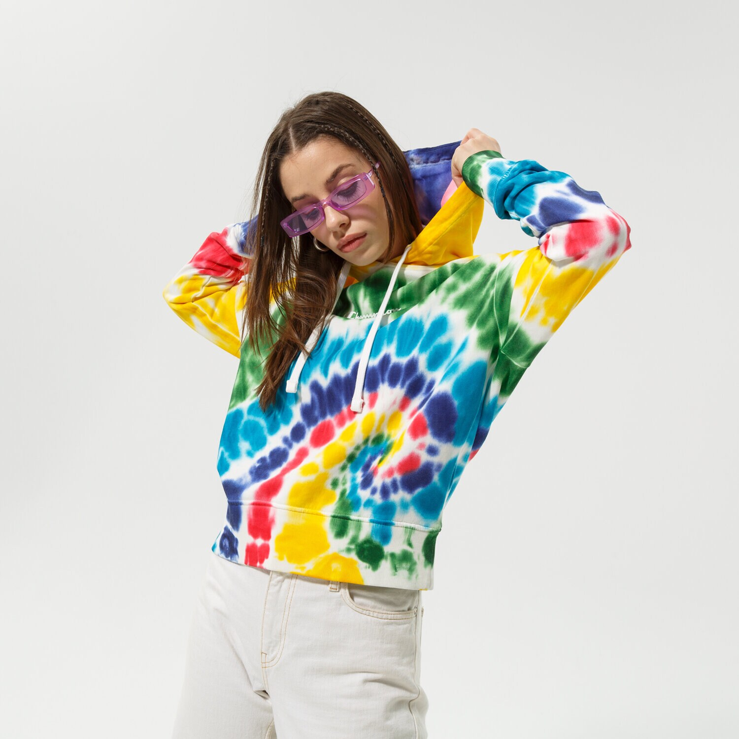 Femei bluză CHAMPION BLUZĂ CU GLUGĂ HOODED SWEATSHIRT 114983WL002 Mulicolor