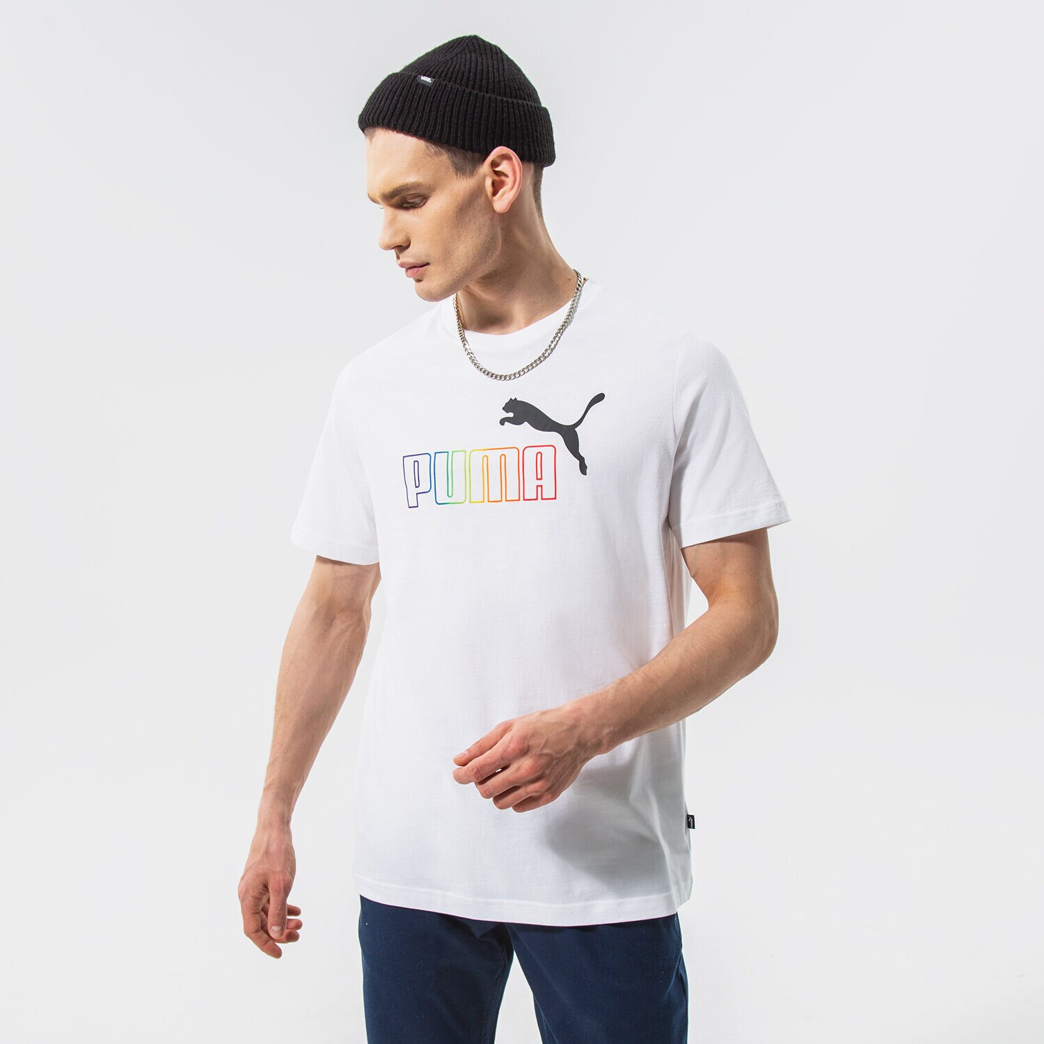 Bărbați tricou PUMA TRICOU ESS+ RAINBOW TEE 848677 02 Alb