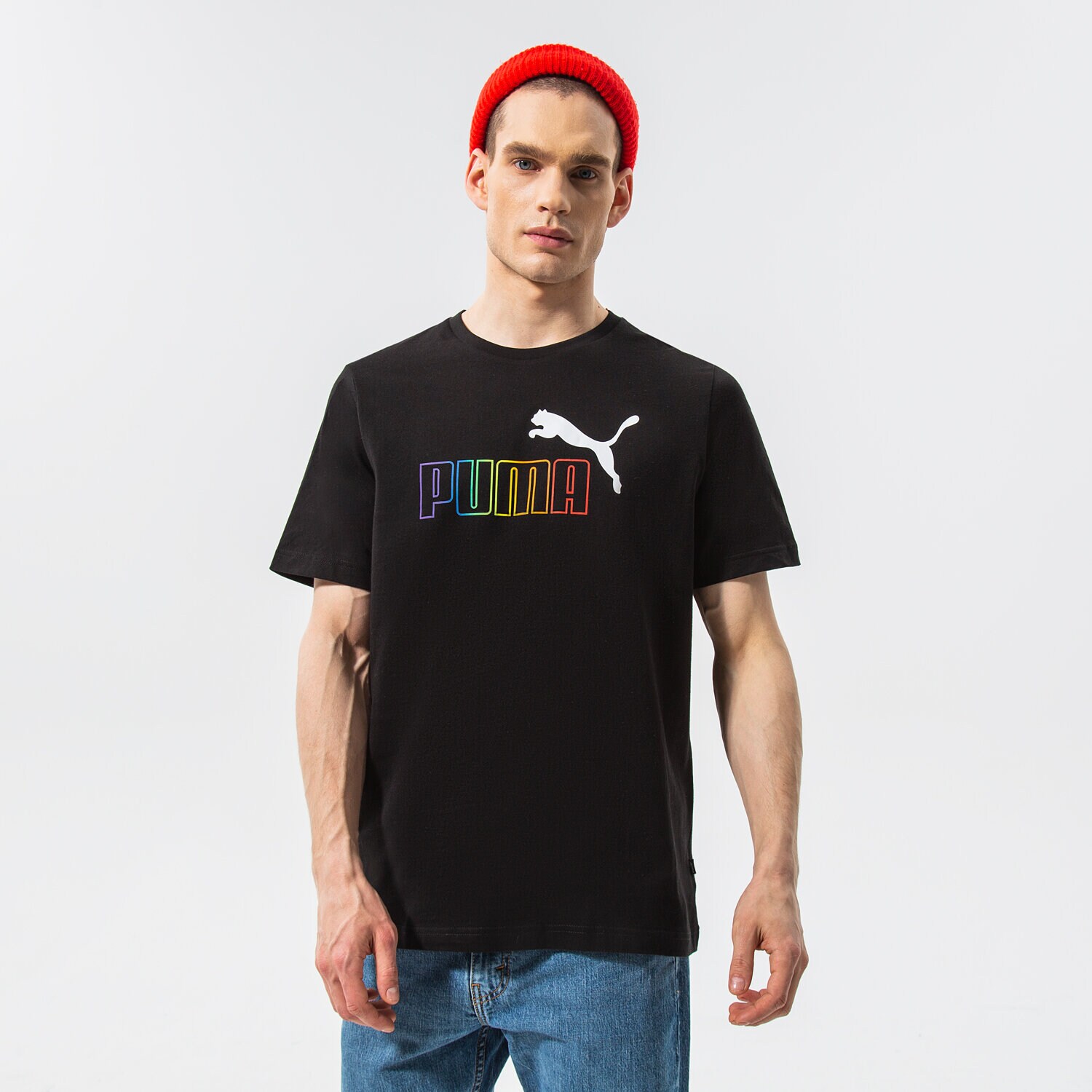 Bărbați tricou PUMA TRICOU ESS+ RAINBOW TEE 848677 01 Negru