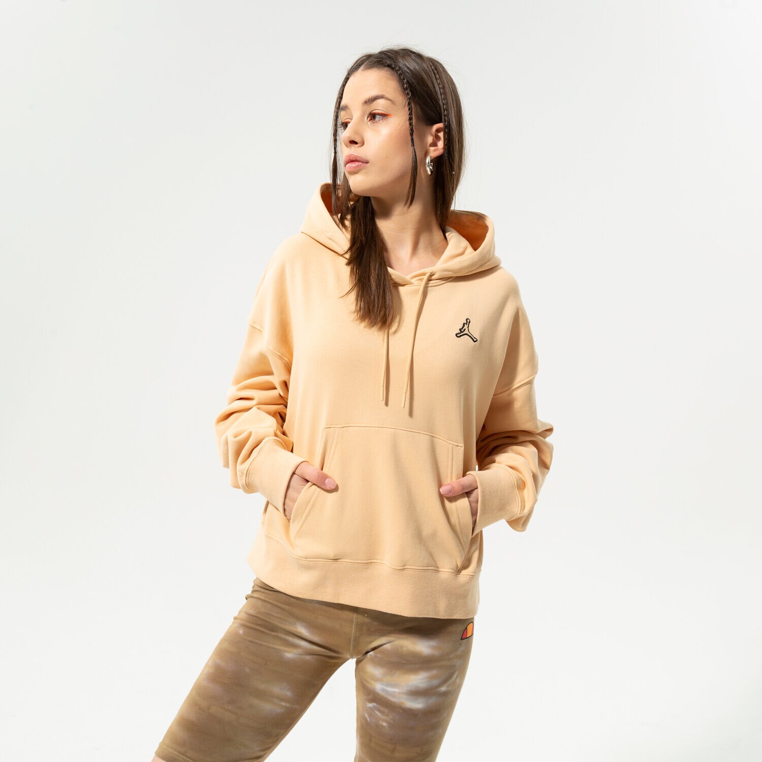Femei bluză JORDAN BLUZĂ CU GLUGĂ W J ESSEN FLC HOODIE CORE DN4570-268 Bej