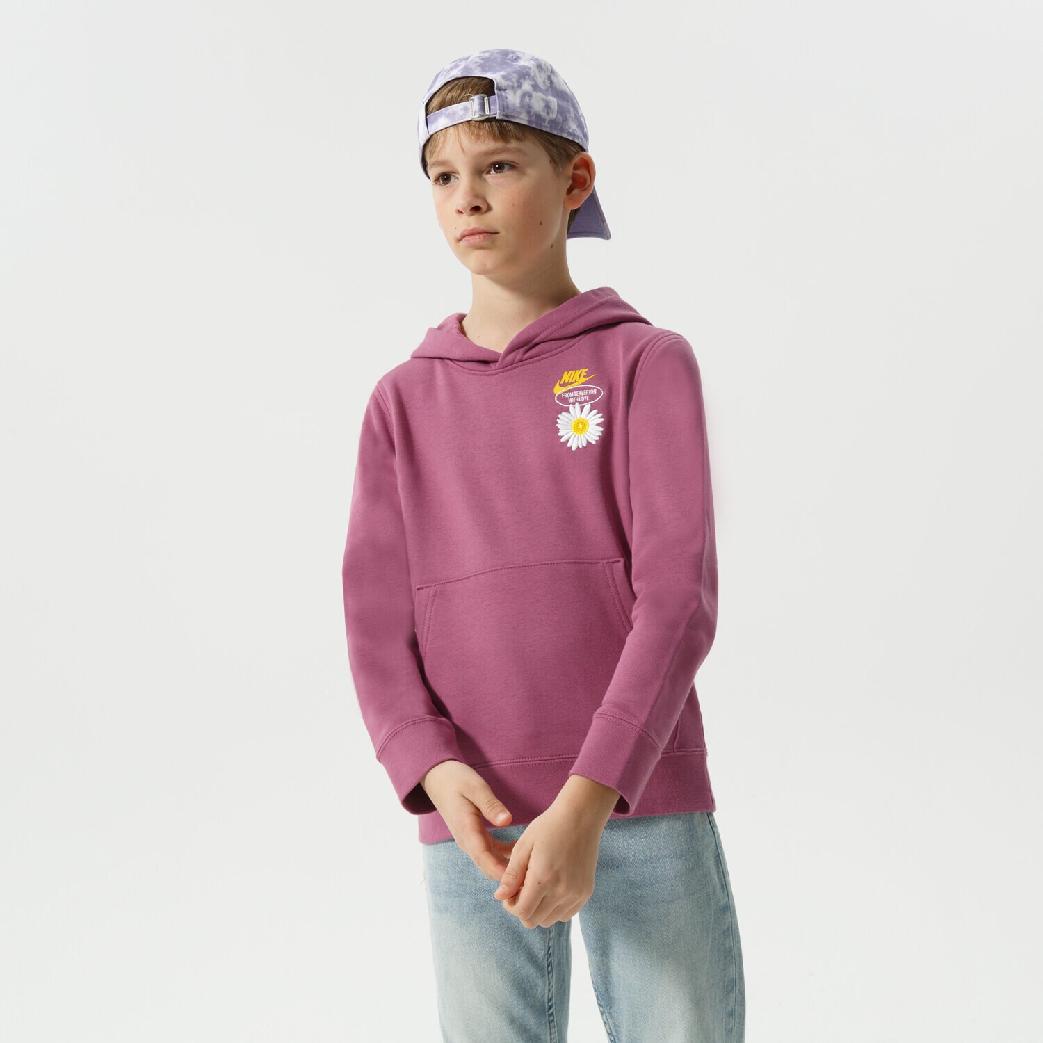 Copii bluză NIKE BLUZĂ CU GLUGĂ B NSW HBR STMNT HOODED PO BOY DM8092-507 Violet