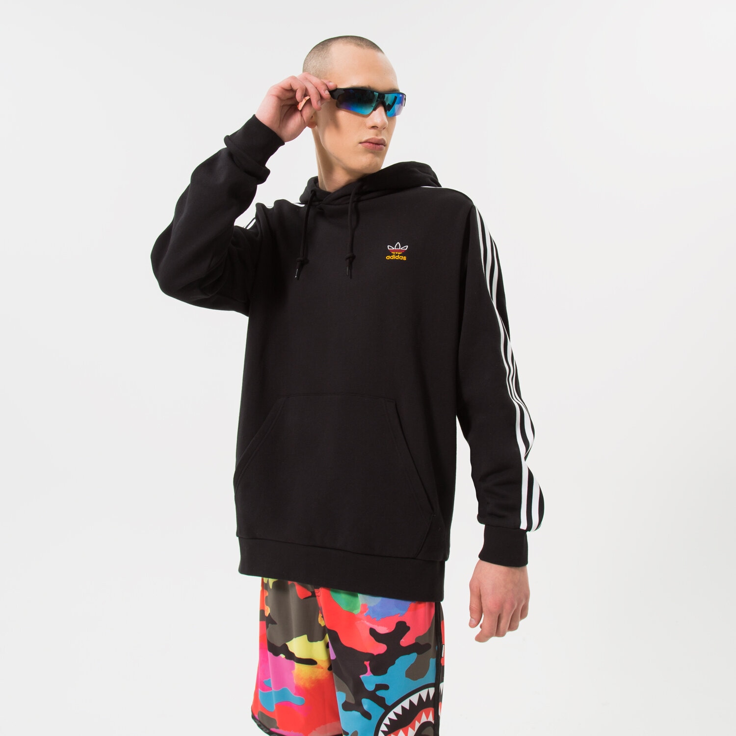 Bărbați bluză ADIDAS BLUZĂ CU GLUGĂ FB NATIONS HDY HK7396 Negru