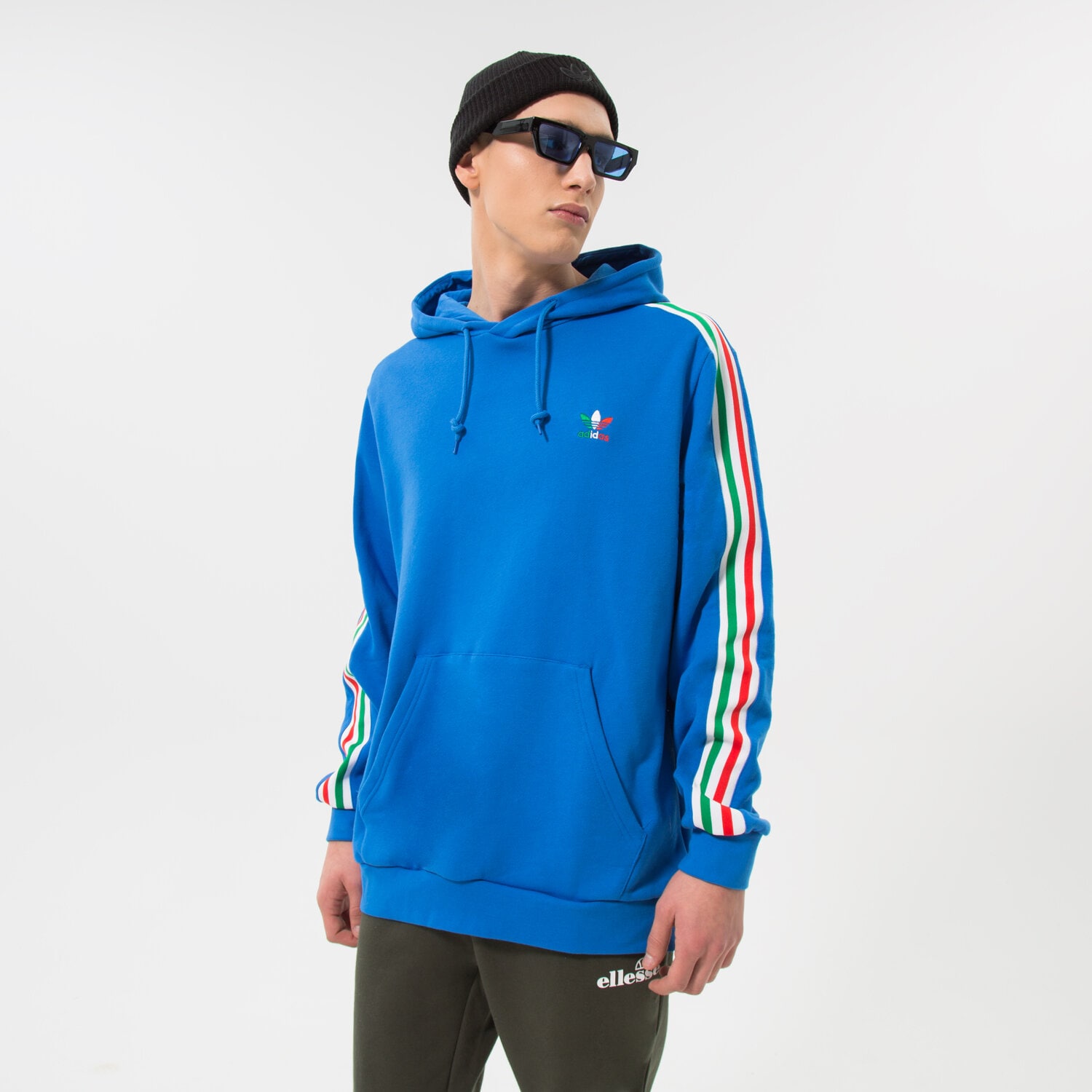 Bărbați bluză ADIDAS BLUZĂ CU GLUGĂ FB NATIONS HDY HK7399 Albastru