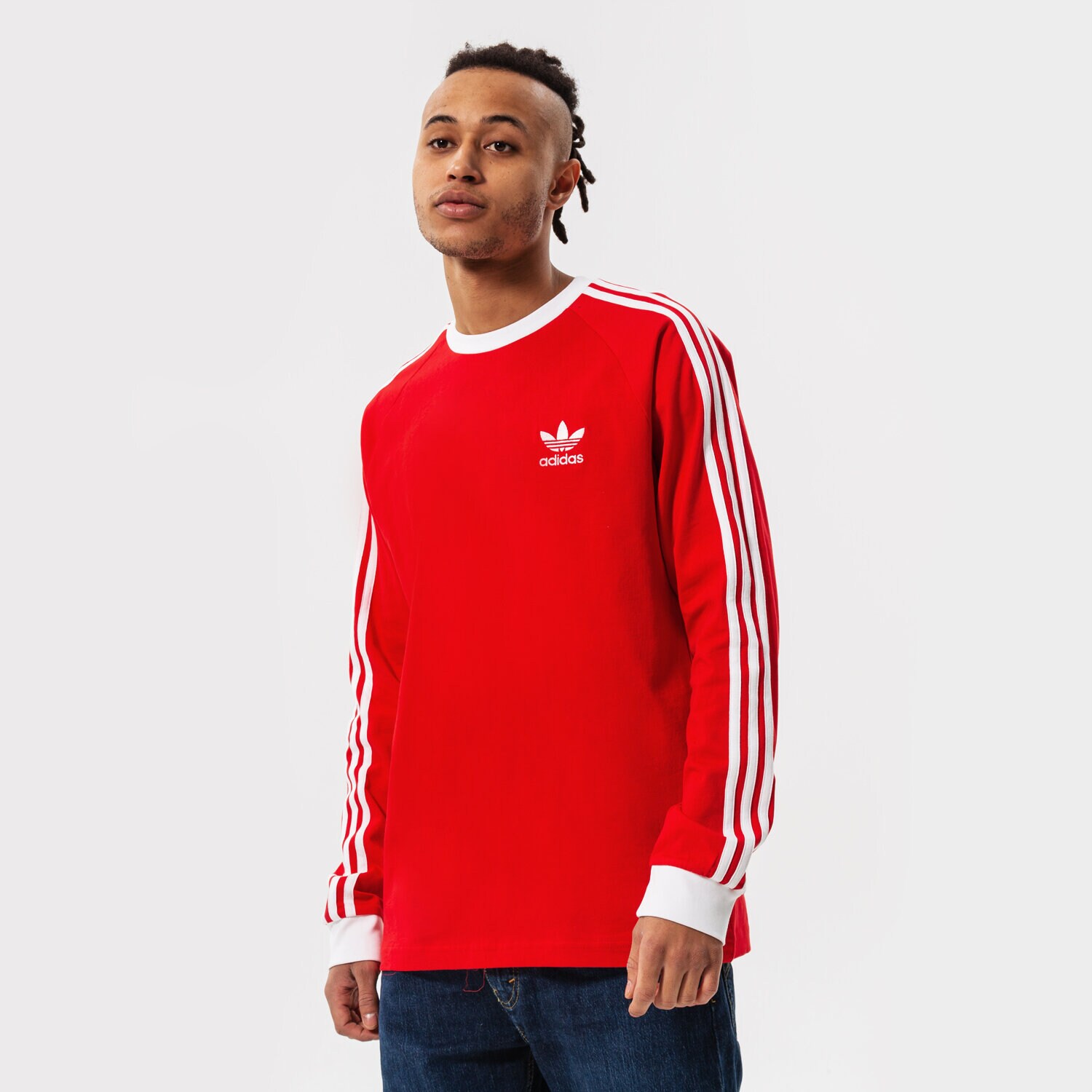 Bărbați tricou ADIDAS TRICOU 3-STRIPES LS T HE9532 Roșu