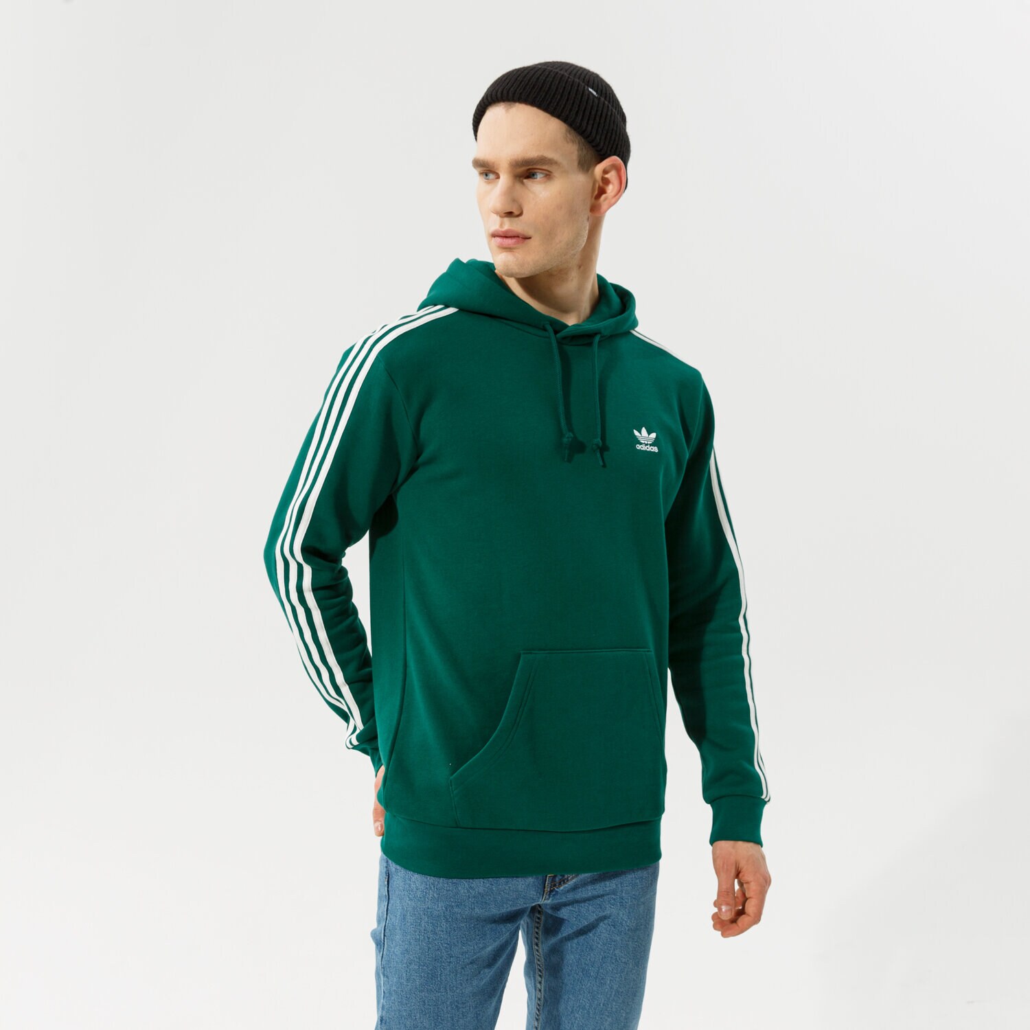 Bărbați bluză ADIDAS BLUZĂ CU GLUGĂ 3-STRIPES HOODY HE9475 Verde