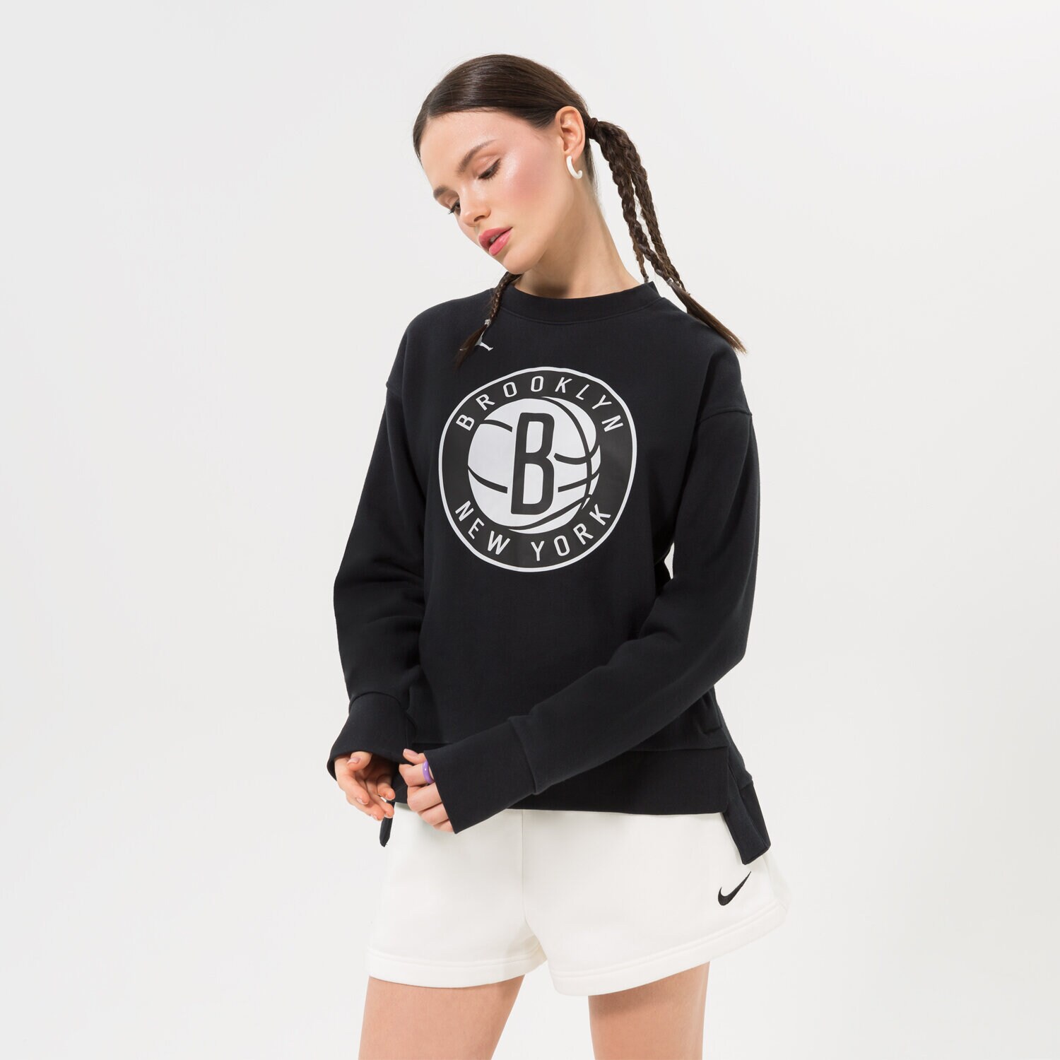 Femei bluză JORDAN BLUZĂ BKN W NK FLC CREW CTS STMT NBA DO0192-010 Negru