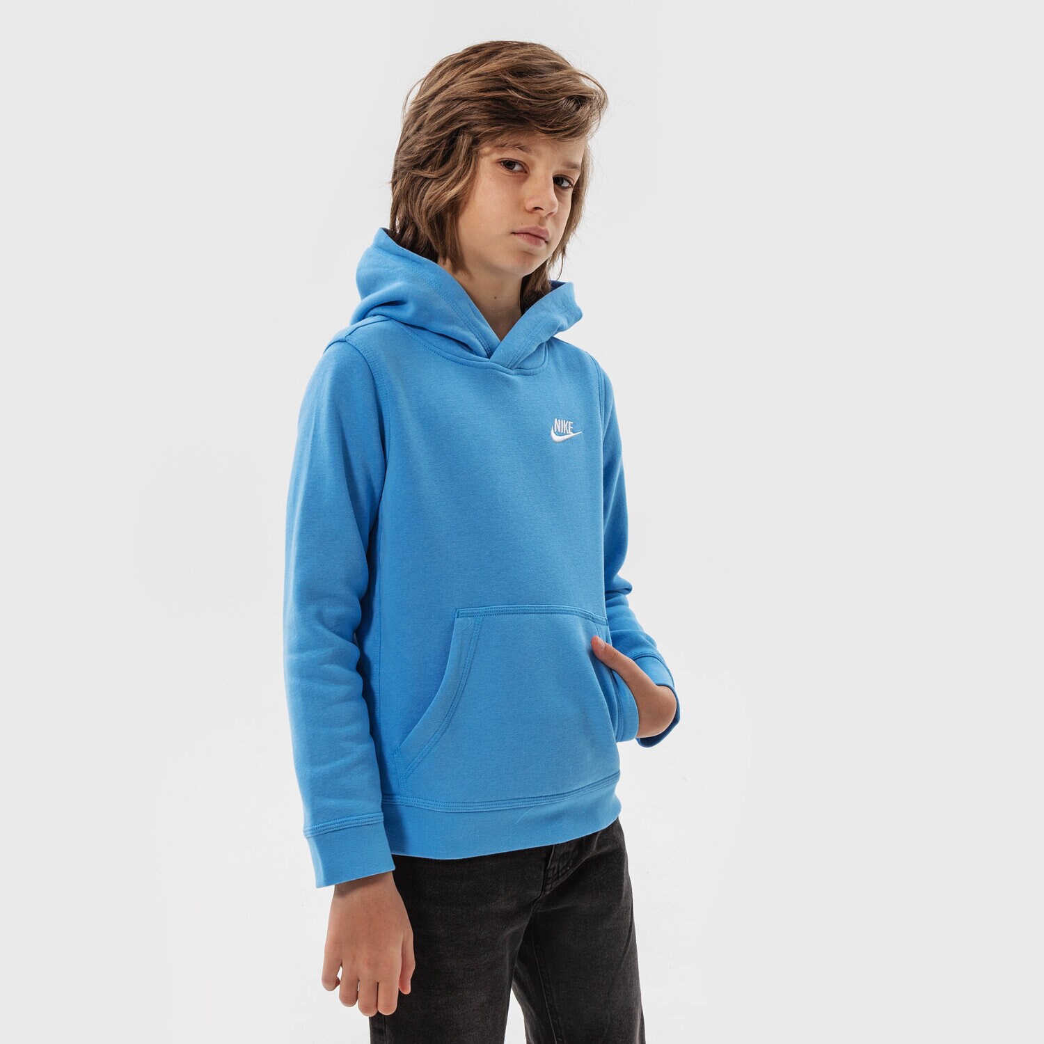 Copii bluză NIKE SPORTSWEAR CLUB PULLOVER HOODIE JUNIOR BOY BV3757-412 Albastru