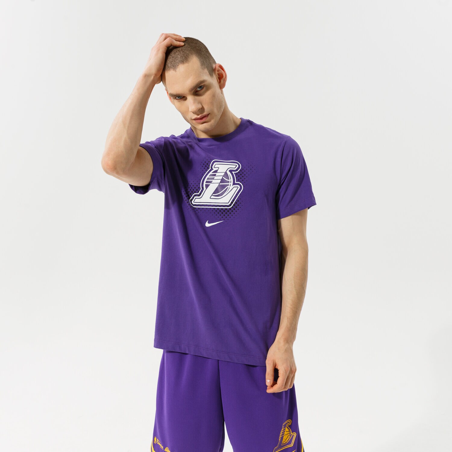 Bărbați tricou NIKE TRICOU LAL M NK DF ES FTPK LGO SS TEE NBA DH7091-547 Violet