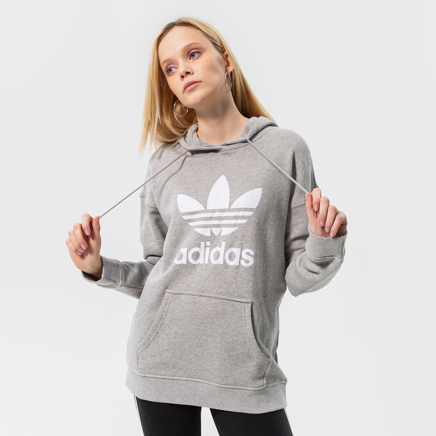Femei bluză ADIDAS BLUZĂ CU GLUGĂ TRF HOODIE H33589 Gri