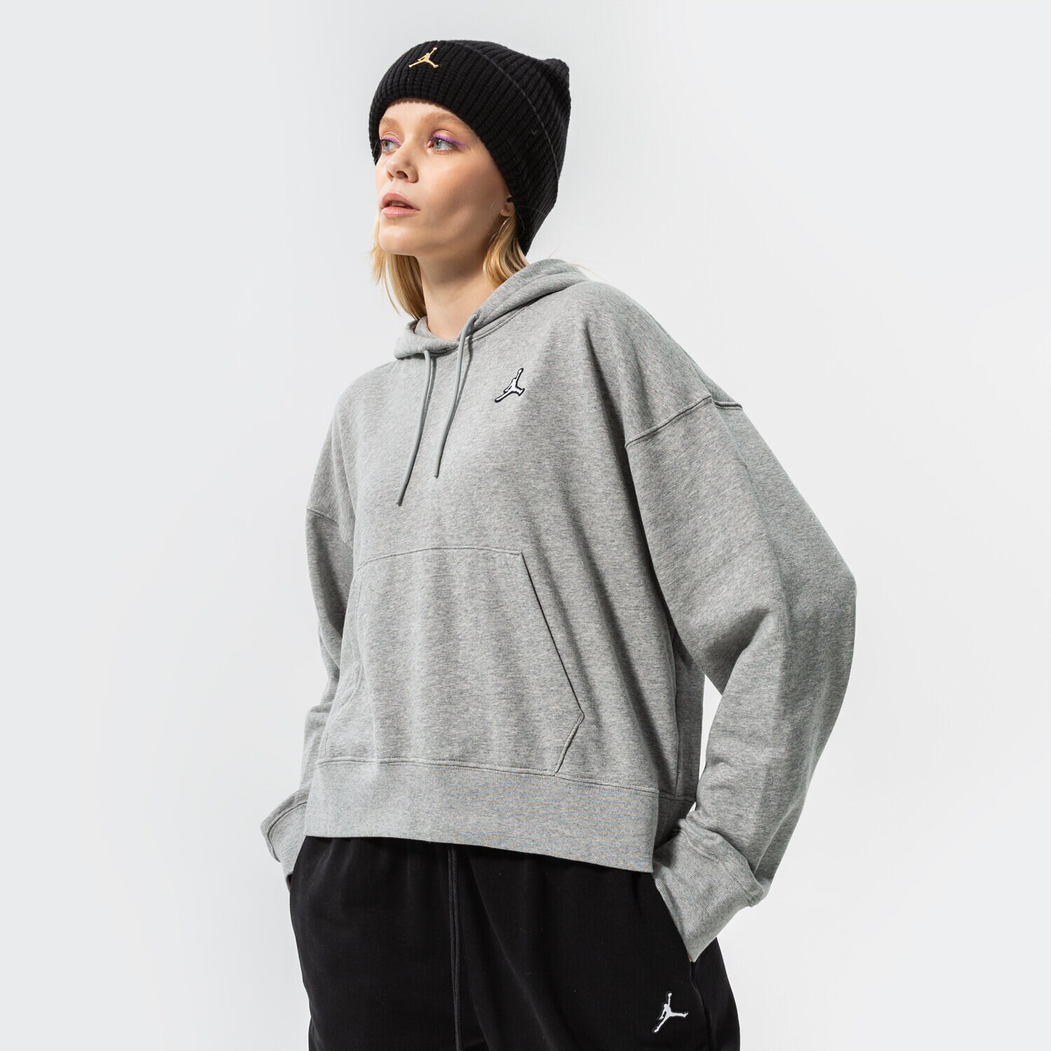 Femei bluză JORDAN BLUZĂ CU GLUGĂ W J ESSEN FLC HOODIE CORE DN4570-063 Gri