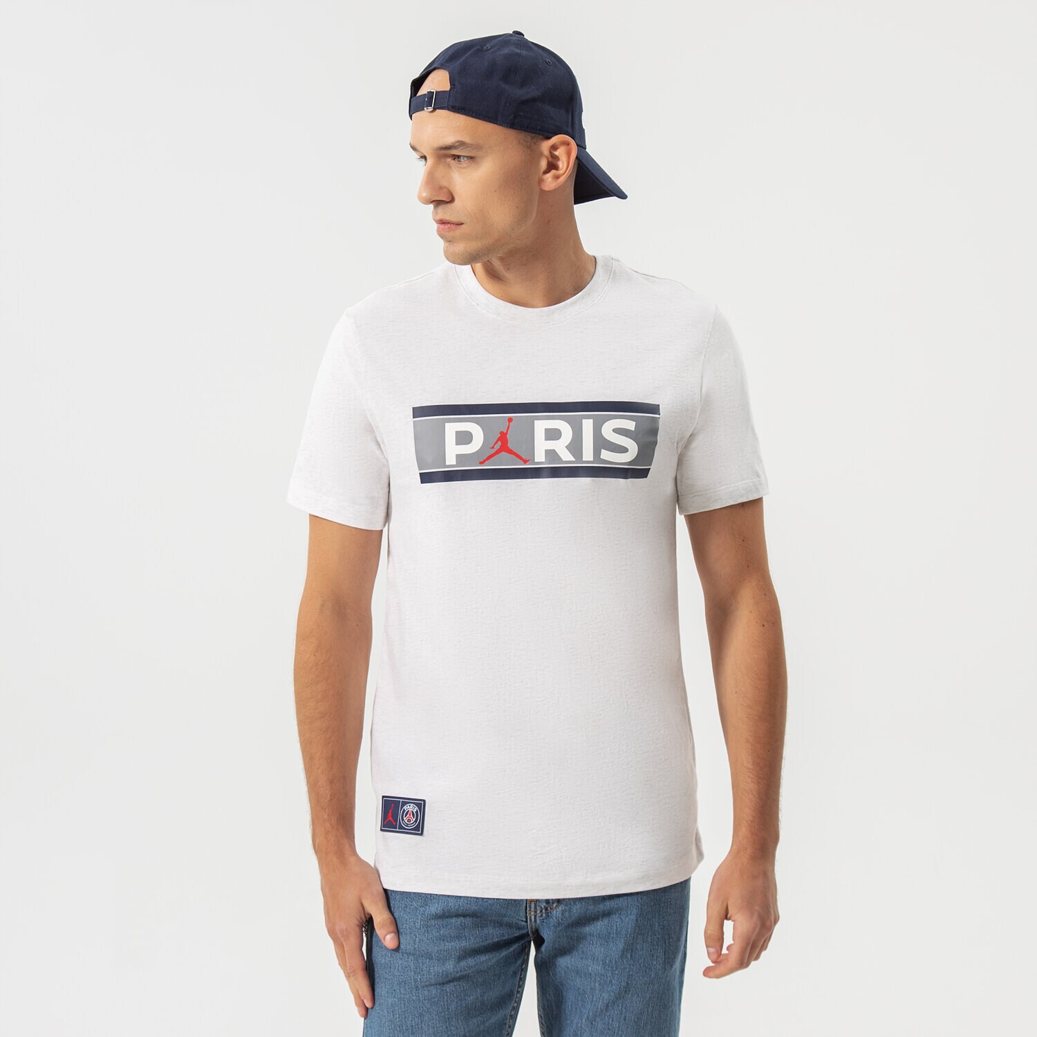 Bărbați tricou JORDAN TRICOU PARIS SAINT-GERMAIN WORDMARK DB6510-051 Alb