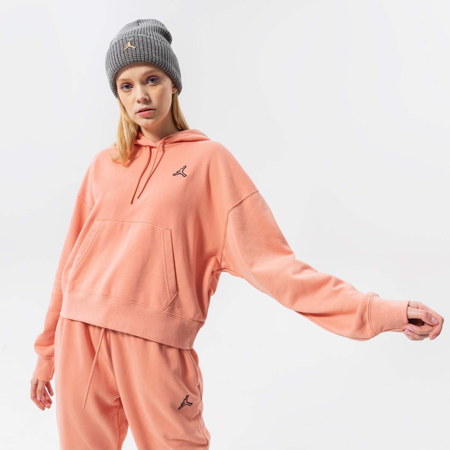 Femei bluză JORDAN BLUZĂ CU GLUGĂ W J ESSEN FLC HOODIE CORE DN4570-824 Roz