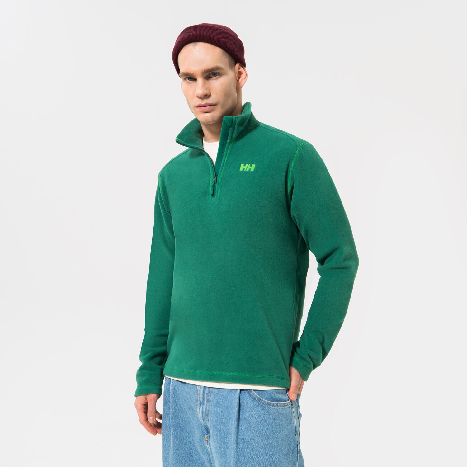 Bărbați bluză HELLY HANSEN BLUZĂ DAYBREAKER 1/2 ZIP FLEECE 50844486 Verde