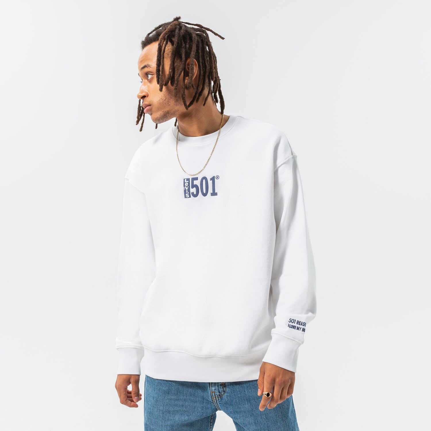 Bărbați bluză LEVI'S BLUZĂ RELAXD GRAPHIC CREW 38712-0056 Alb