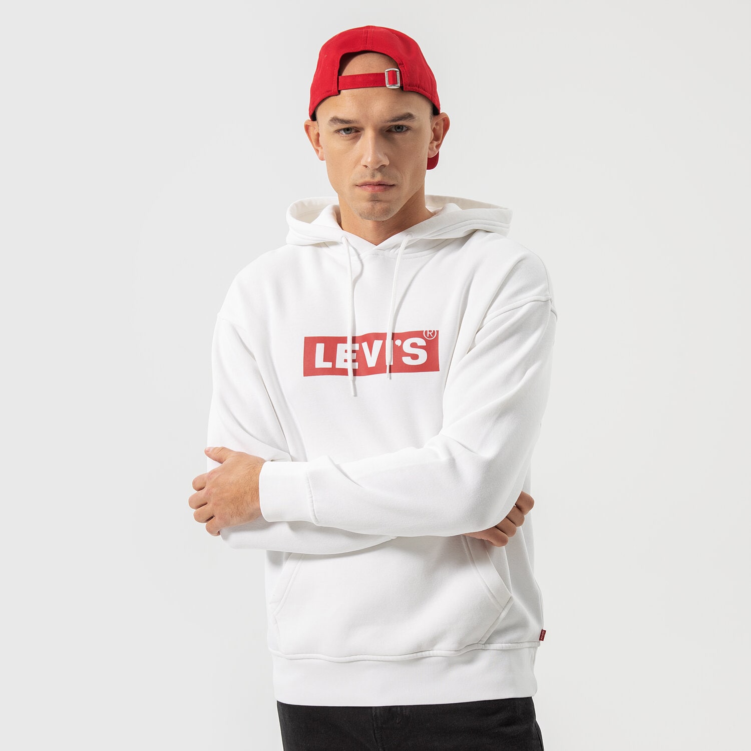 Bărbați bluză LEVI'S BLUZĂ CU GLUGĂ T3 RELAXD GRAPHIC HOODIE 38821-0113 Alb