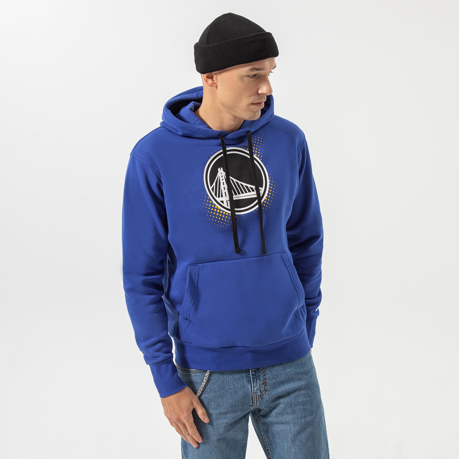 Bărbați bluză NIKE BLUZĂ CU GLUGĂ GSW M NK FLC PO ESSNTL FTPK NBA DH9301-495 Albastru