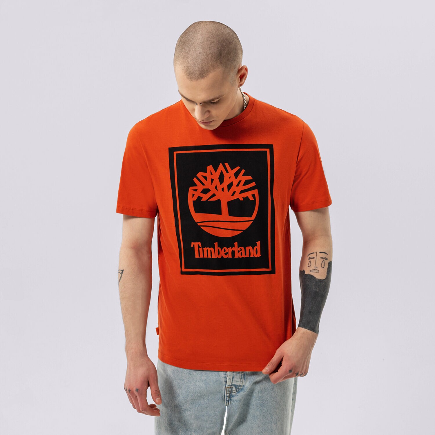 Bărbați tricou TIMBERLAND TRICOU YC SS STACK LOGO TEE (REGULAR) TB0A2AJ1CN41 Roșu