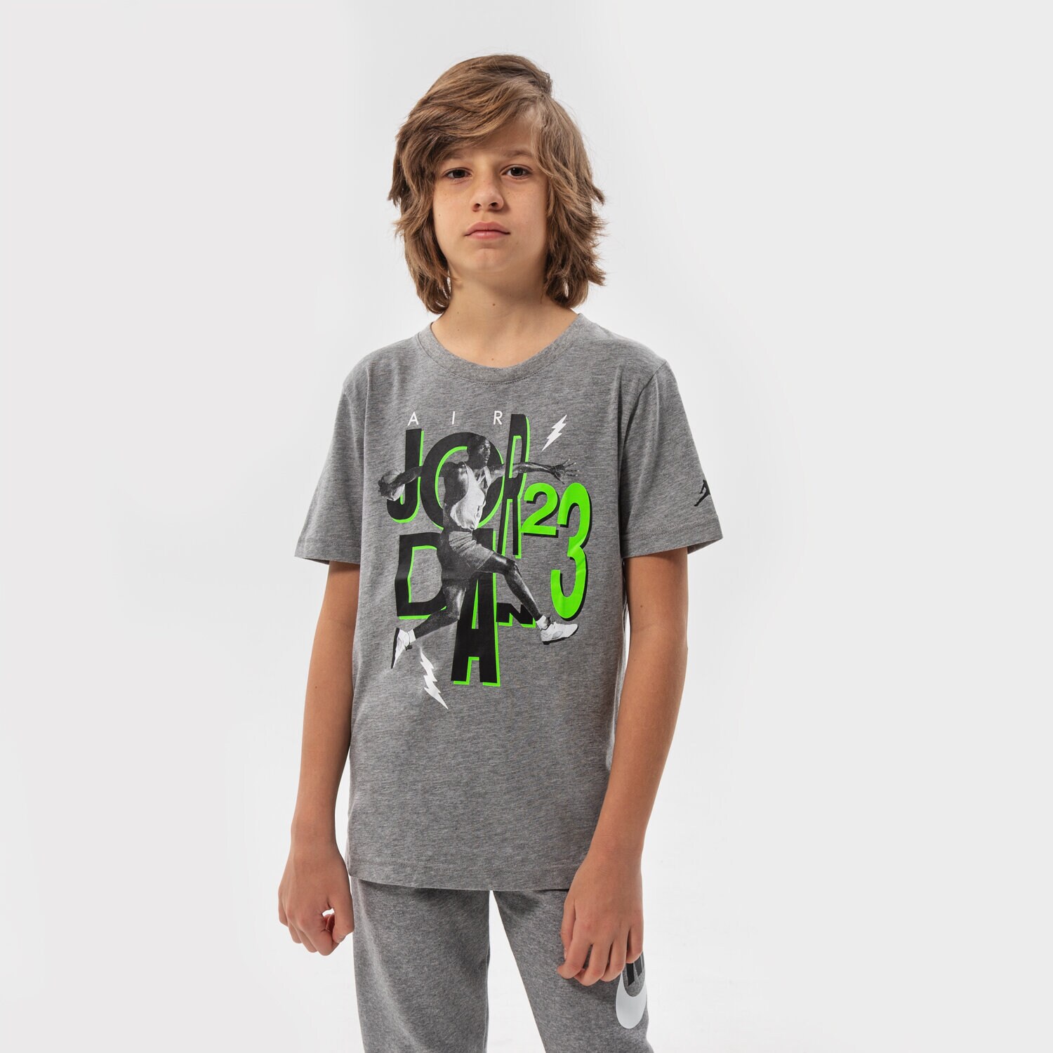 Copii tricou JORDAN TRICOU JUMBLE AIR TIME SS TEE BOY 95B238-GEH Gri
