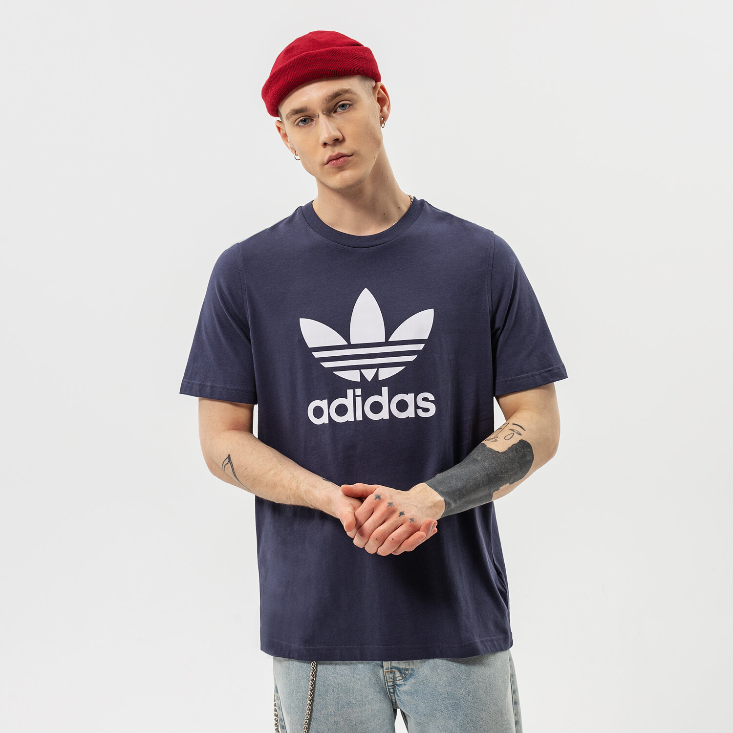Bărbați tricou ADIDAS TRICOU TREFOIL TRICOU HE9512 Bleumarin