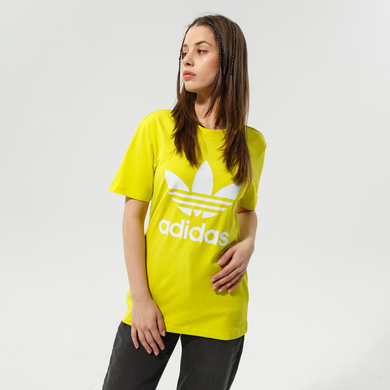 Femei tricou ADIDAS TRICOU TREFOIL TEE HE6872 Galben