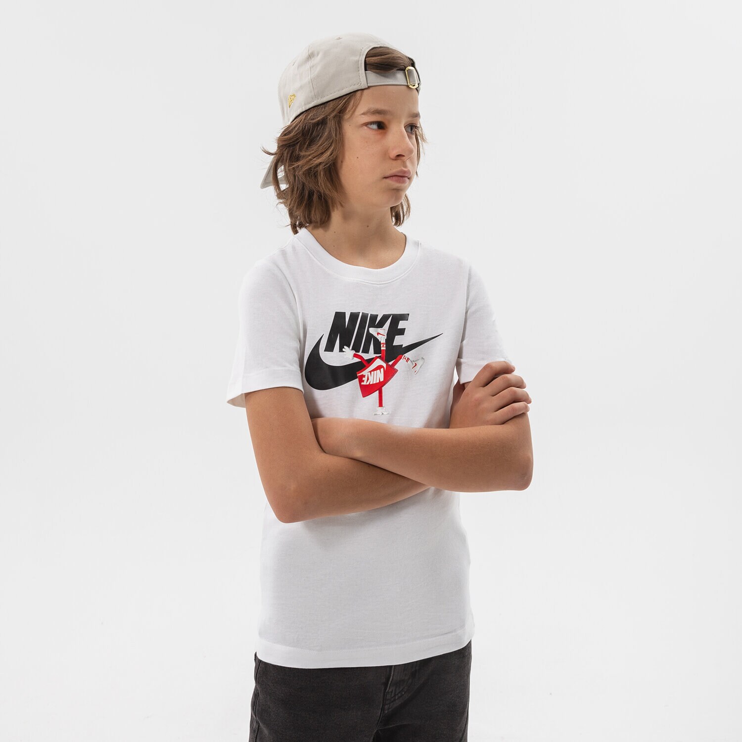 Copii tricou NIKE TRICOU B NSW TEE FUTURA BOXY SP22 BOY DO1806-100 Negru
