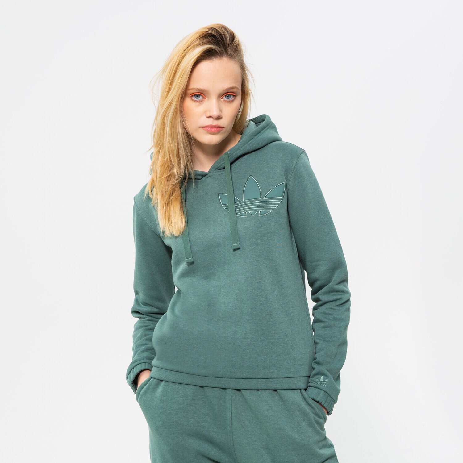 Femei bluză ADIDAS BLUZĂ CU GLUGĂ HOODIE HE4733 Verde