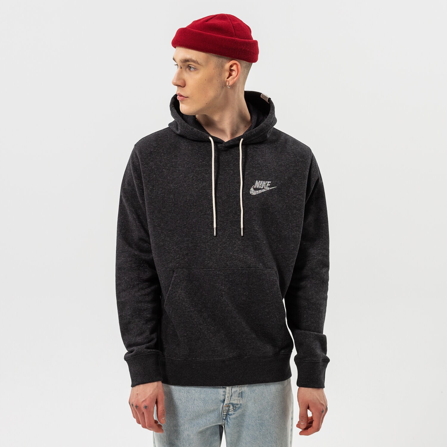 Bărbați bluză NIKE BLUZĂ CU GLUGĂ NSW REVIVAL FLC PO HOODIE C DM5624-010 Negru