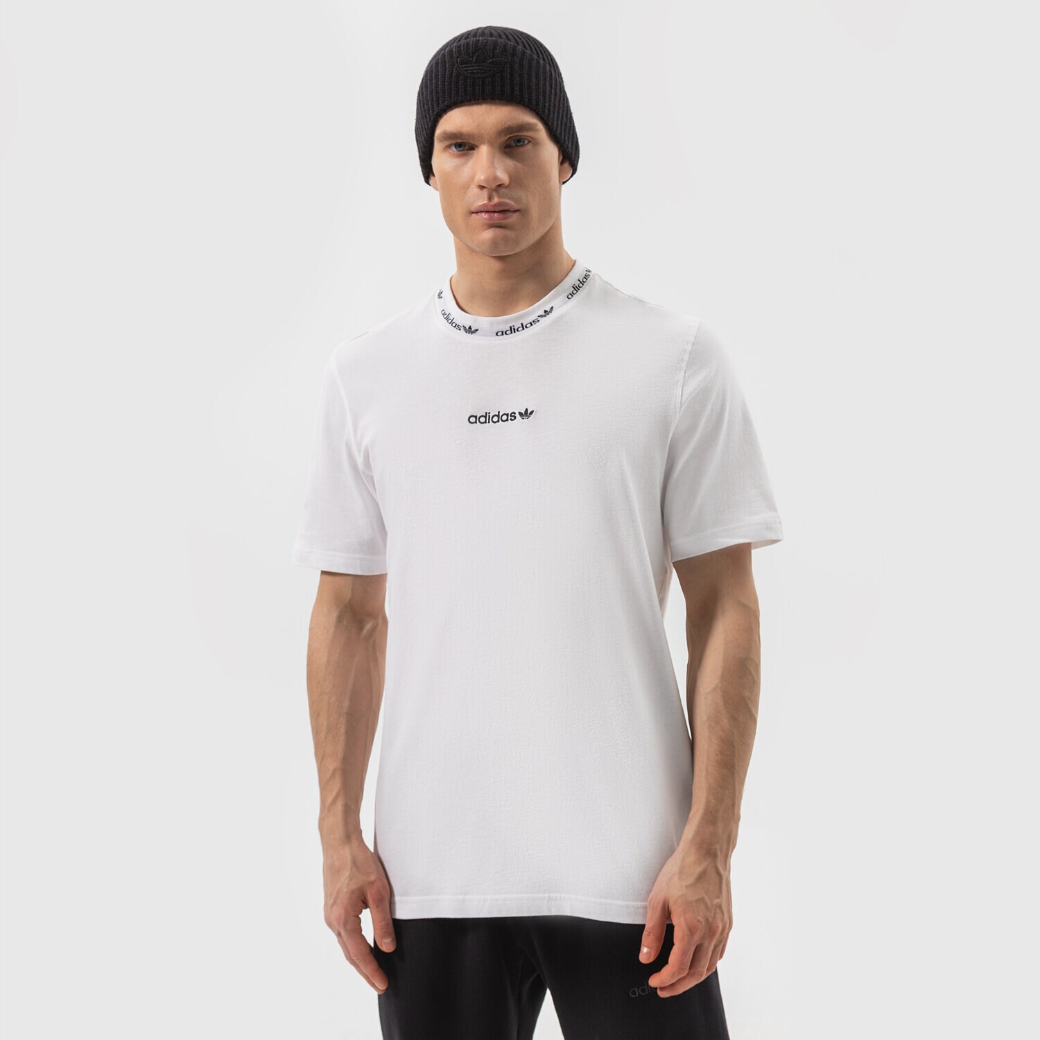 Bărbați tricou ADIDAS TRICOU TREFOIL LINEAR RIB TEE HM2659 Alb