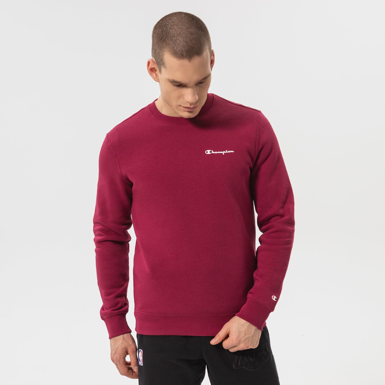 Bărbați bluză CHAMPION BLUZĂ CREWNECK SWEATSHIRT 214750VS516 Bordo