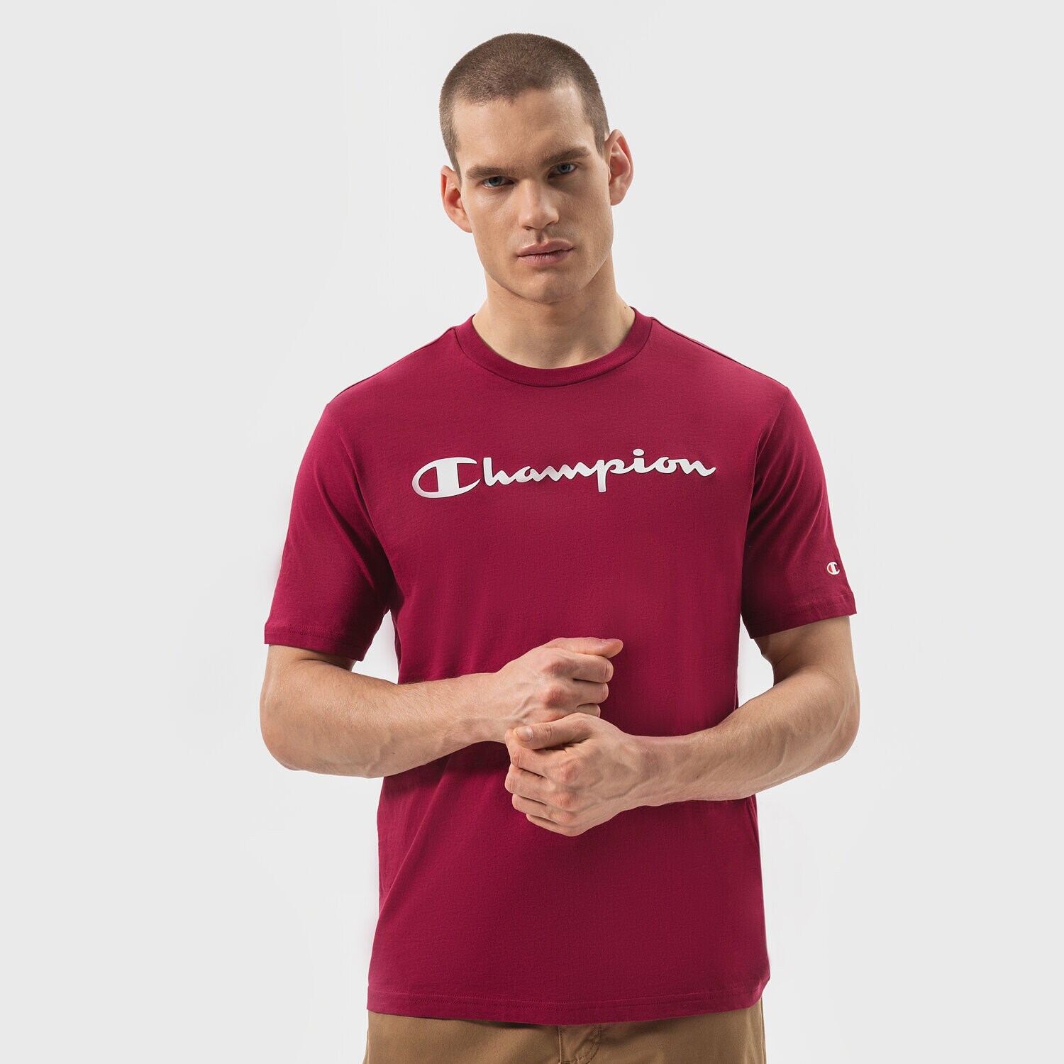 Bărbați tricou CHAMPION TRICOU CREWNECK TRICOU 214747VS516 Bordo