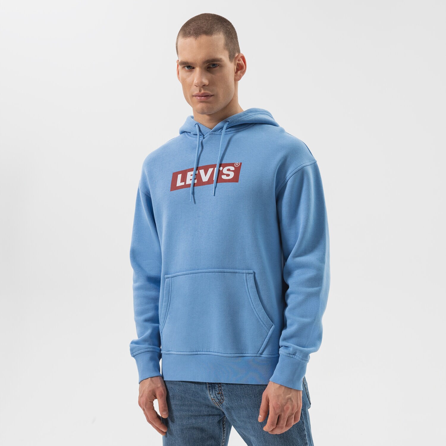 Bărbați bluză LEVI'S BLUZĂ CU GLUGĂ T3 RELAXD GRAPHIC HOODIE 38821-0105 Albastru