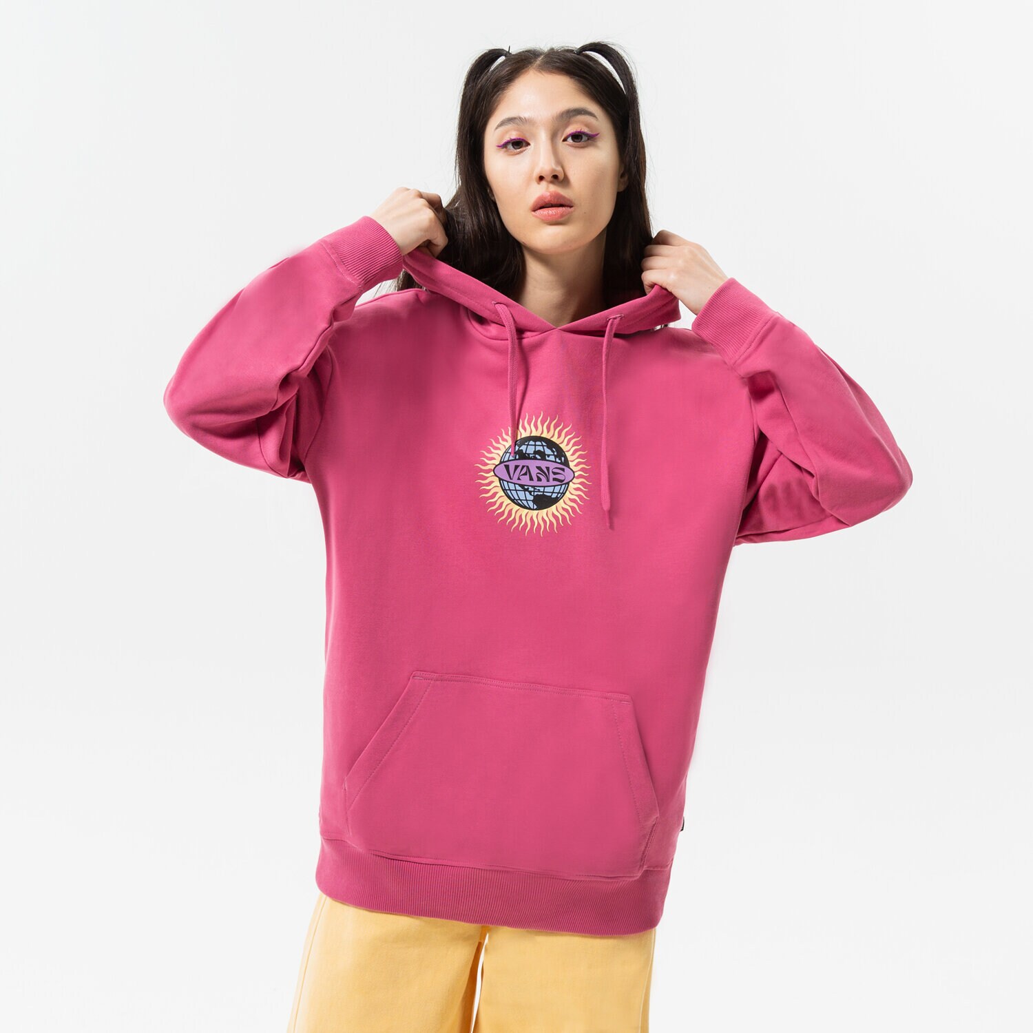 Femei bluză VANS BLUZĂ CU GLUGĂ EARTH & SUN OS PO VN0A7TMOBEL1 Bordo