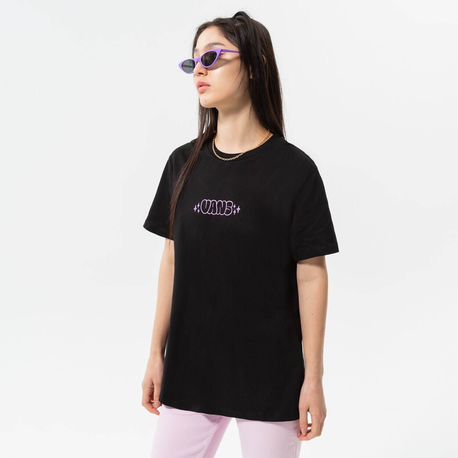 Femei tricou VANS TRICOU DISCHORD BFF SS VN0A7TN2BLK1 Negru