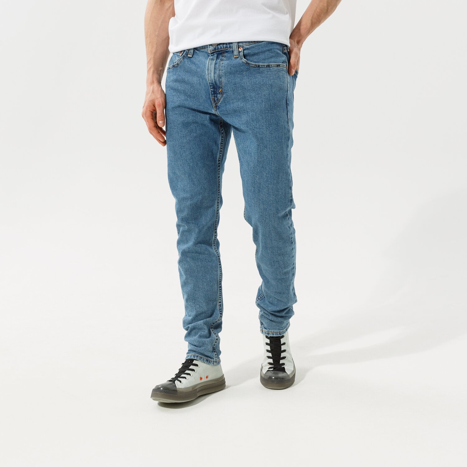 Bărbați pantaloni LEVI'S PANTALONI  512 SLIM TAPER LO BALL 59437-0076 Albastru