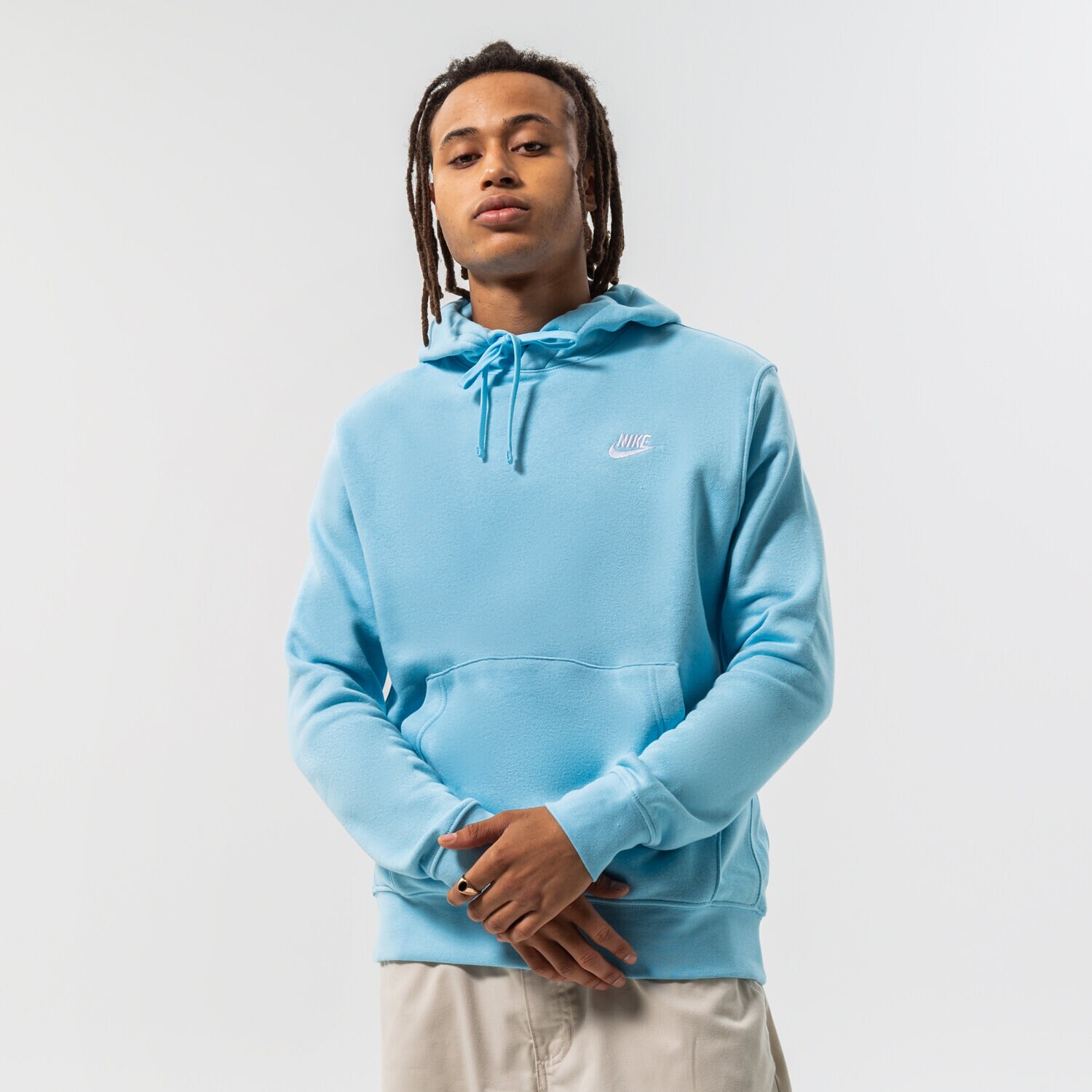 Bărbați bluză NIKE BLUZĂ CU GLUGĂ NIKE SPORTSWEAR CLUB FLEECE BV2654-499 Albastru