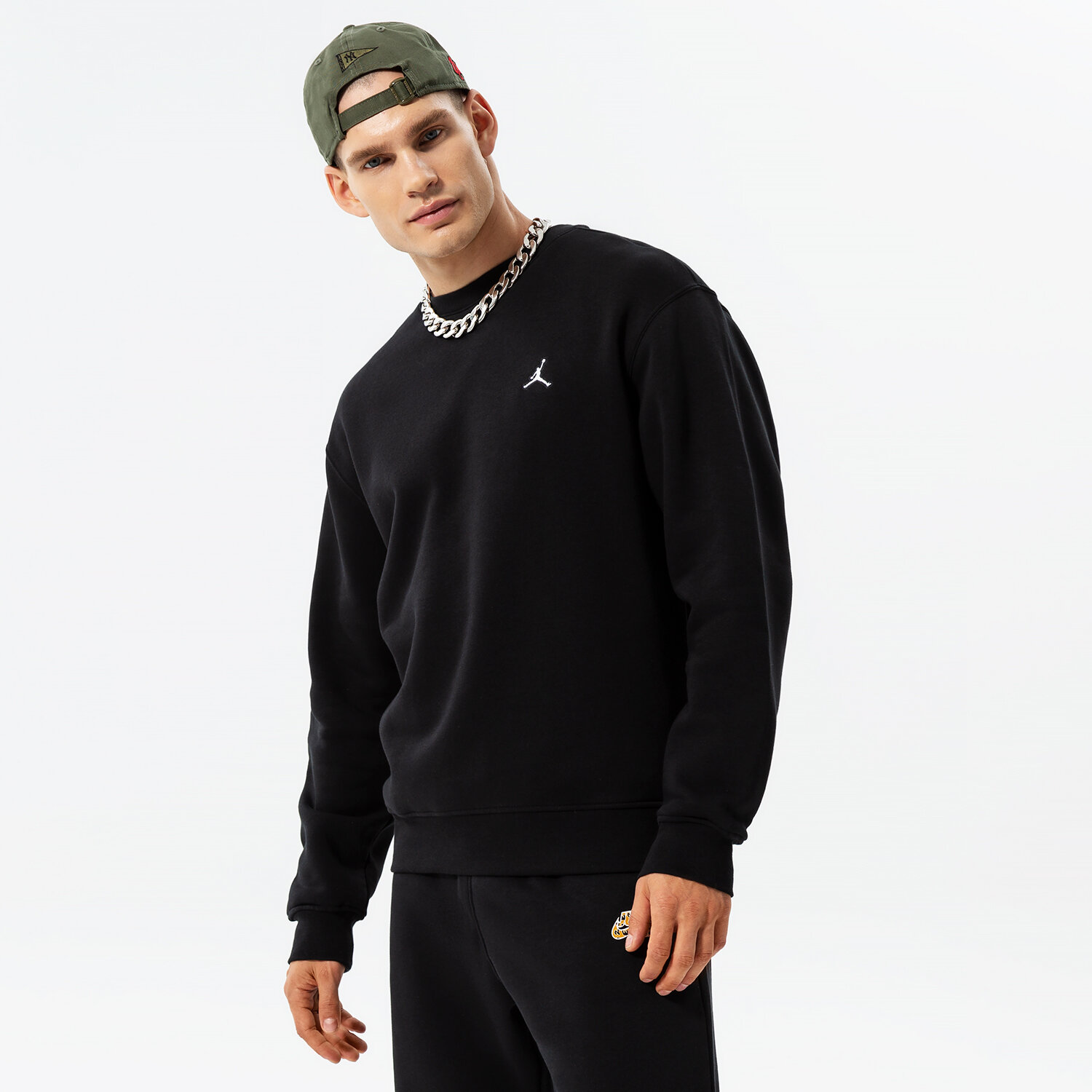 Bărbați bluză JORDAN BLUZĂ M J ESS FLC CREW DQ7520-010 Negru