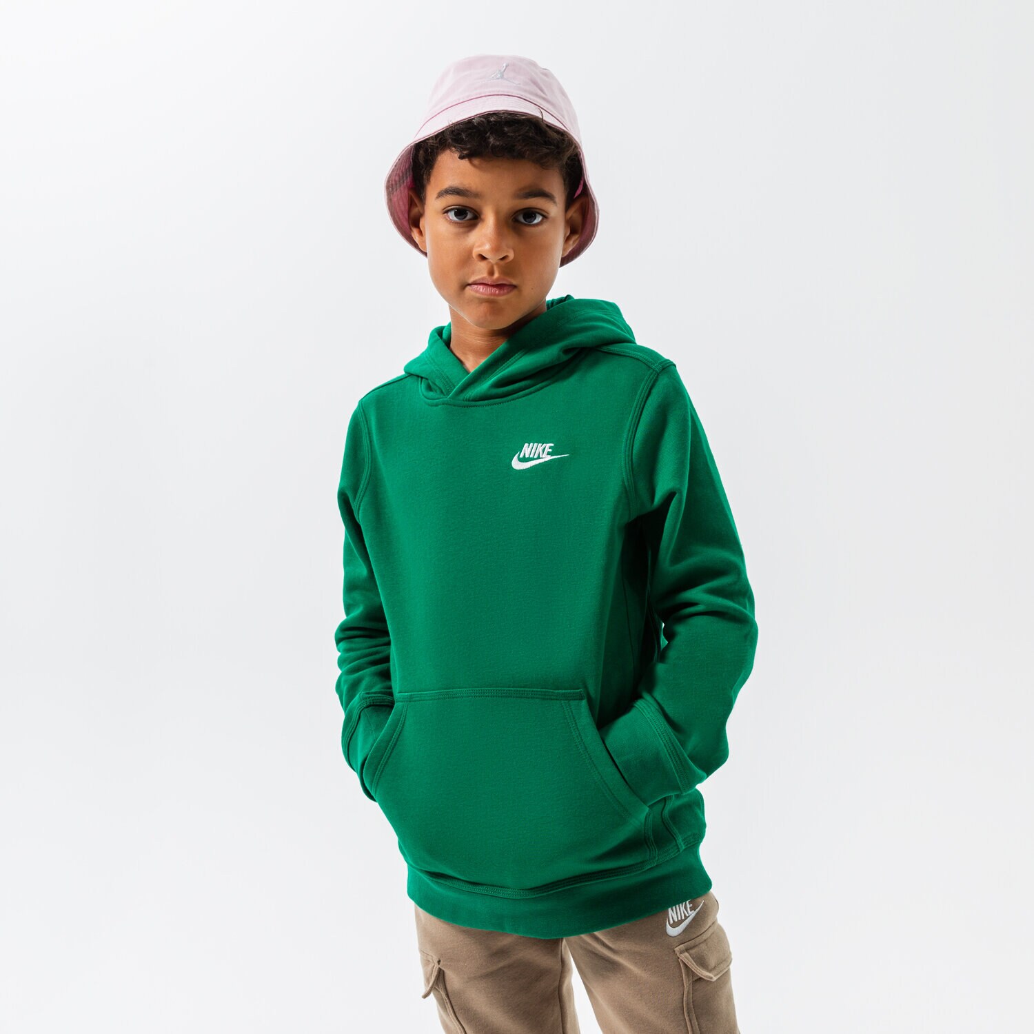 Copii bluză NIKE BLUZĂ CU GLUGĂ NIKE SPORTSWEAR CLUB BOY BV3757-365 Verde
