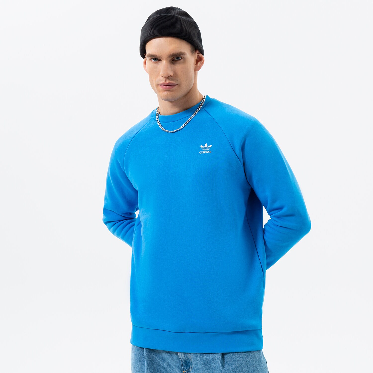 Bărbați bluză ADIDAS BLUZĂ ESSENTIAL CREW HJ7992 Albastru