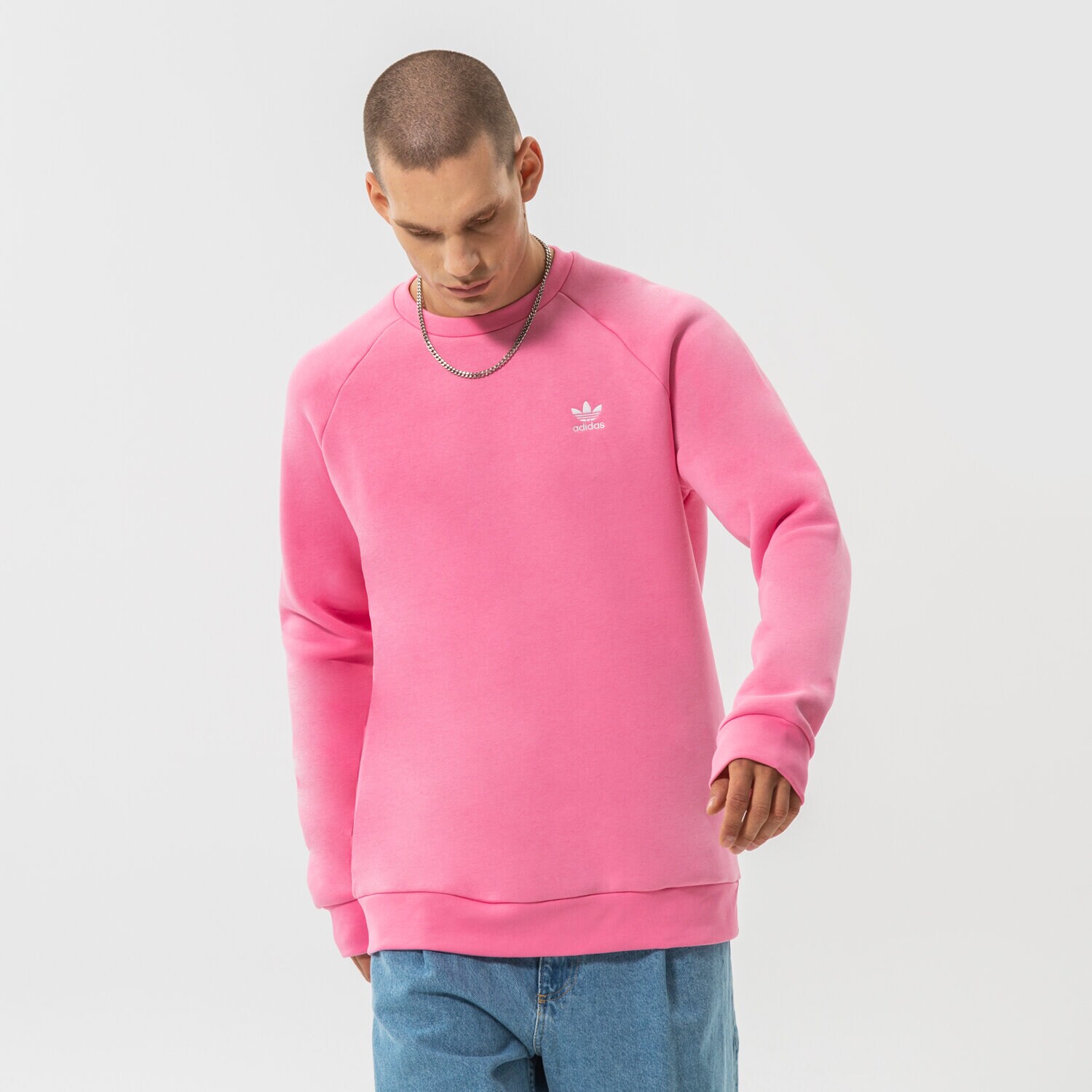 Bărbați bluză ADIDAS BLUZĂ ESSENTIAL CREW HJ7989 Roz