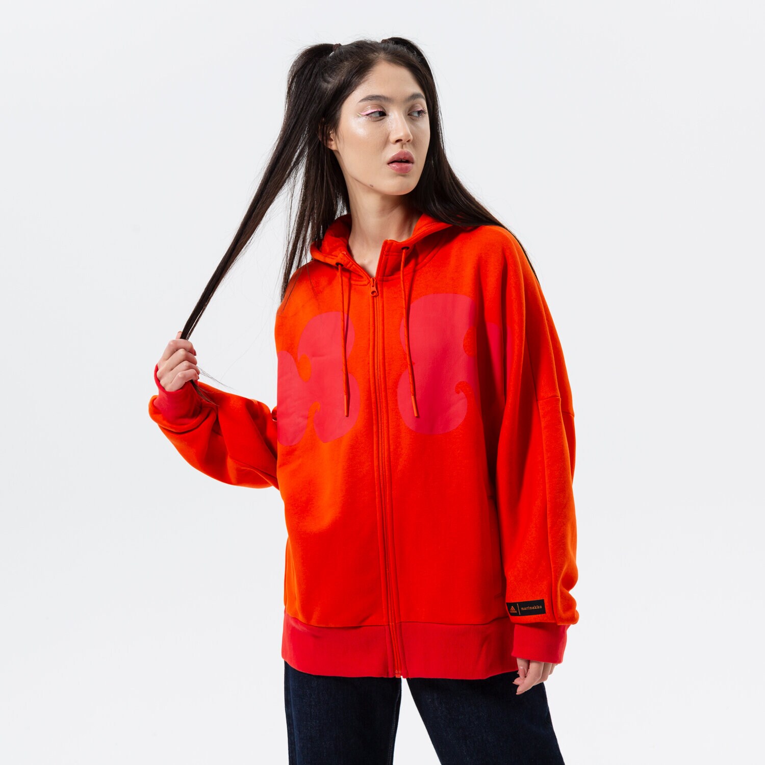 Femei bluză ADIDAS BLUZĂ CU GLUGĂ MMK CORANG HJ7304 corai