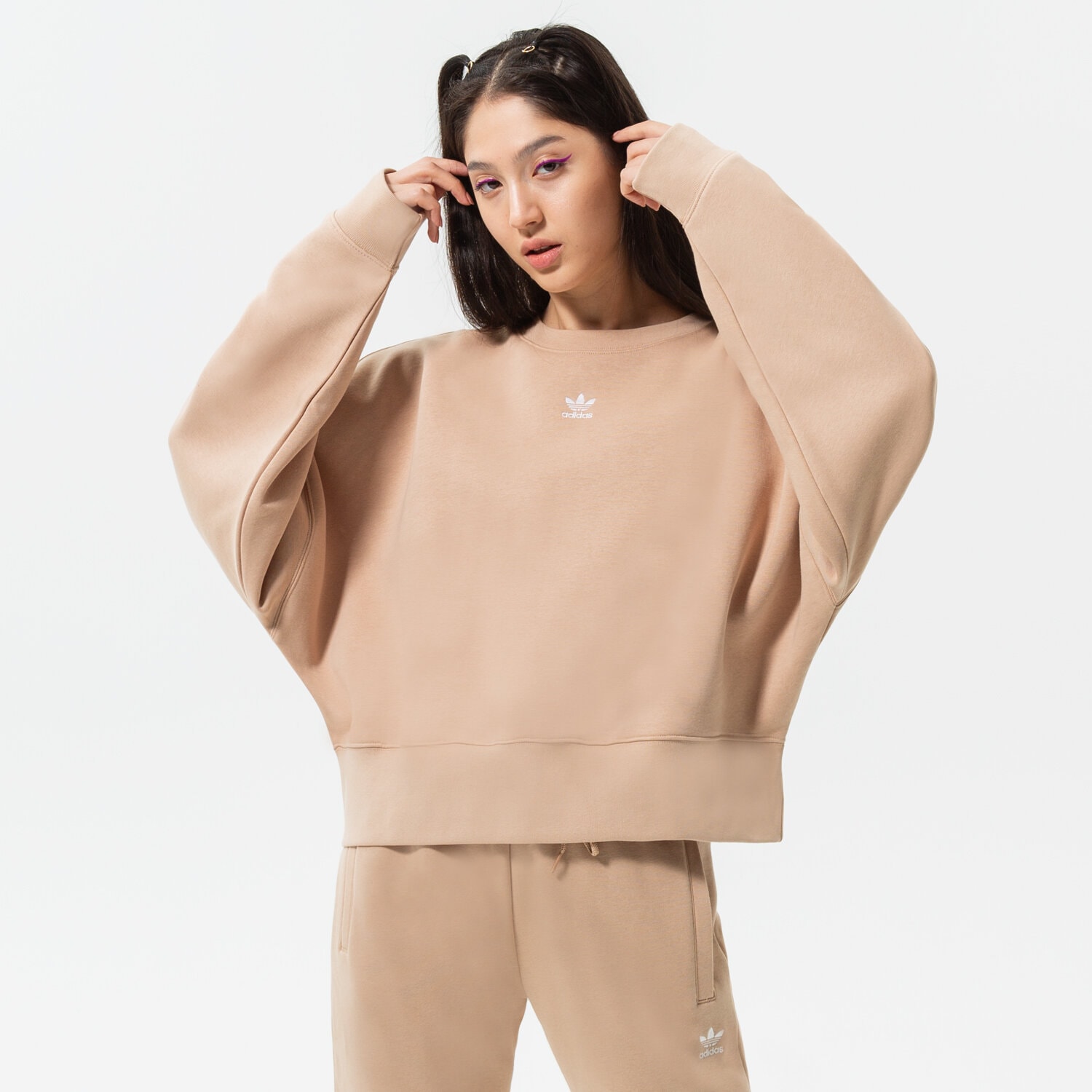 Femei bluză ADIDAS BLUZĂ SWEATSHIRT HJ7868 Bej