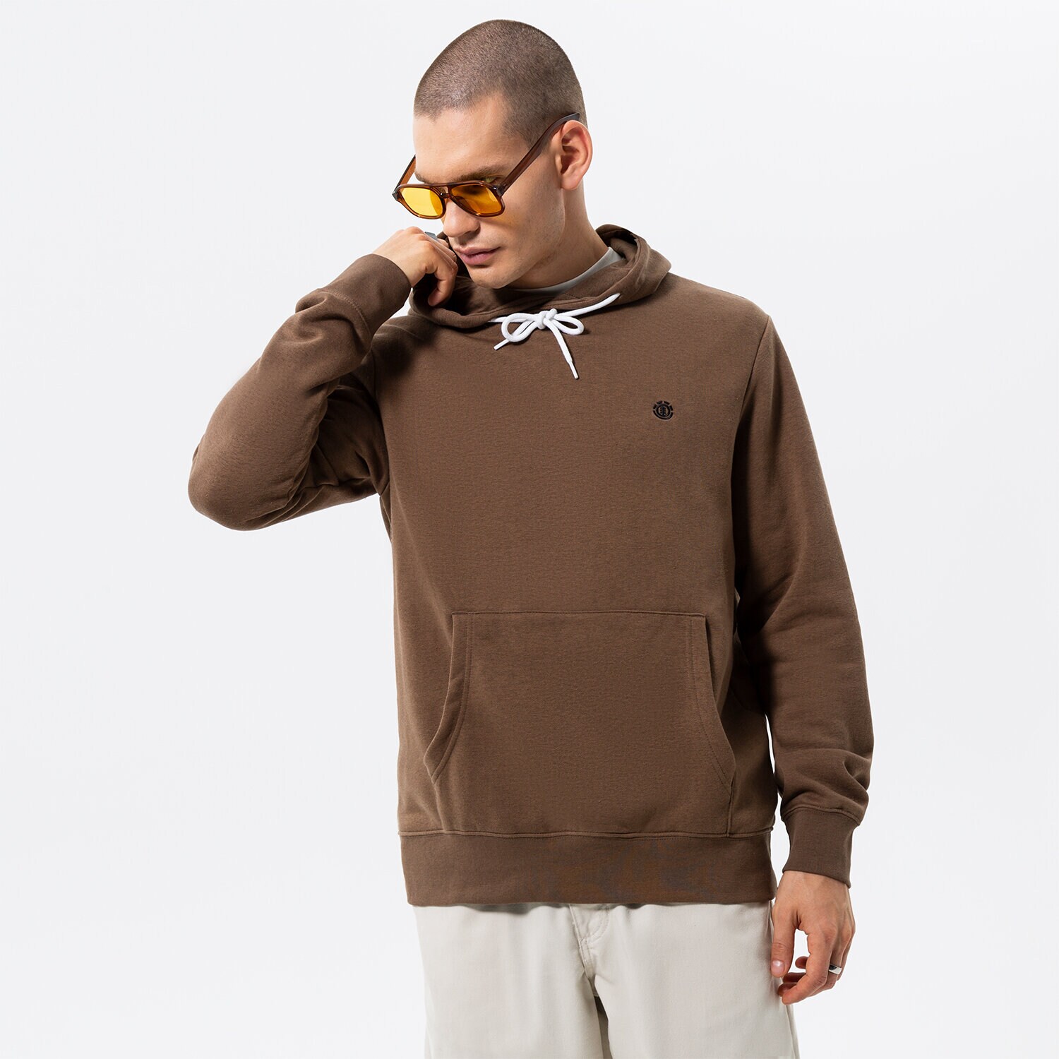 Bărbați bluză ELEMENT BLUZĂ CU GLUGĂ CORNELL CLASSIC HO W1HOB7-4809 Maro