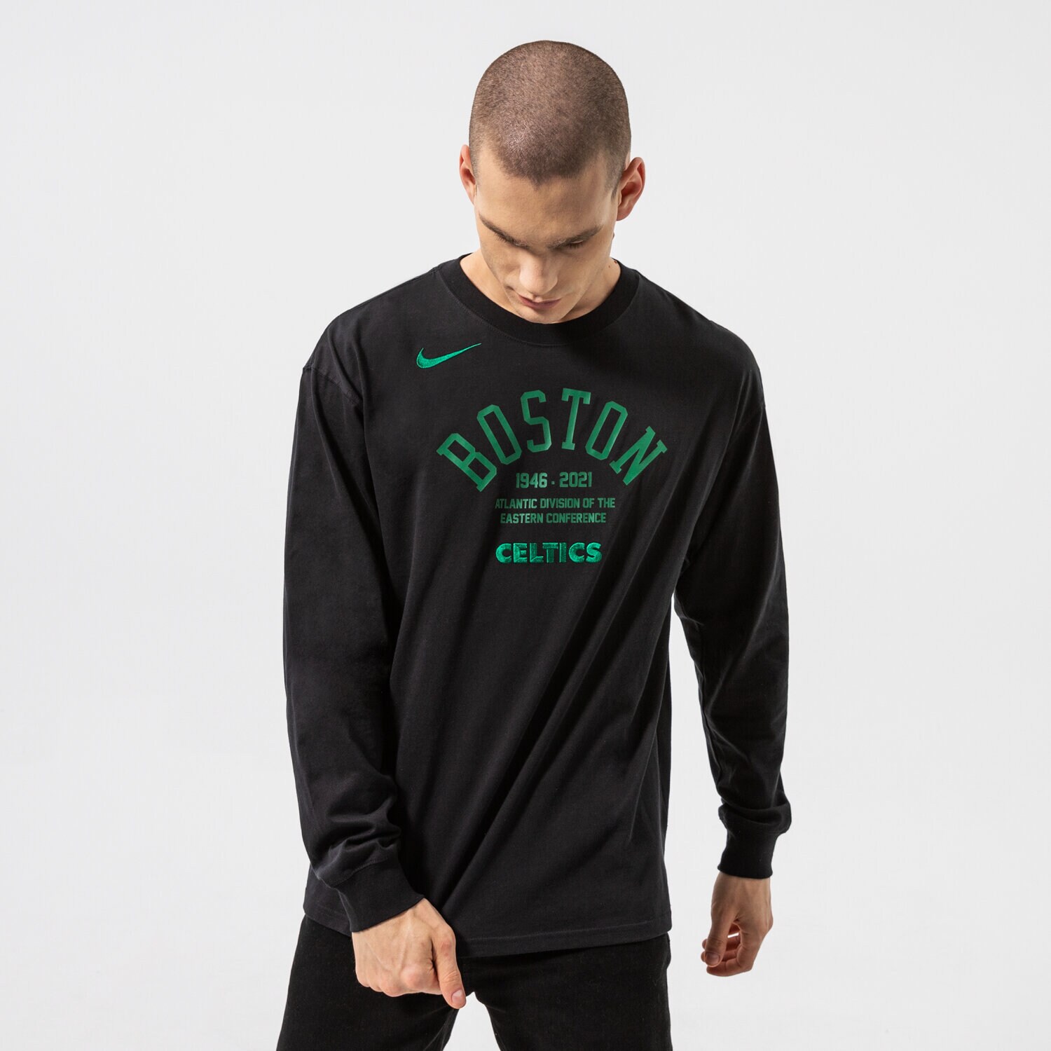 Bărbați tricou NIKE TRICOU BOS M NK CTS TM ELMNT LS TEE NBA DA5889-010 Negru