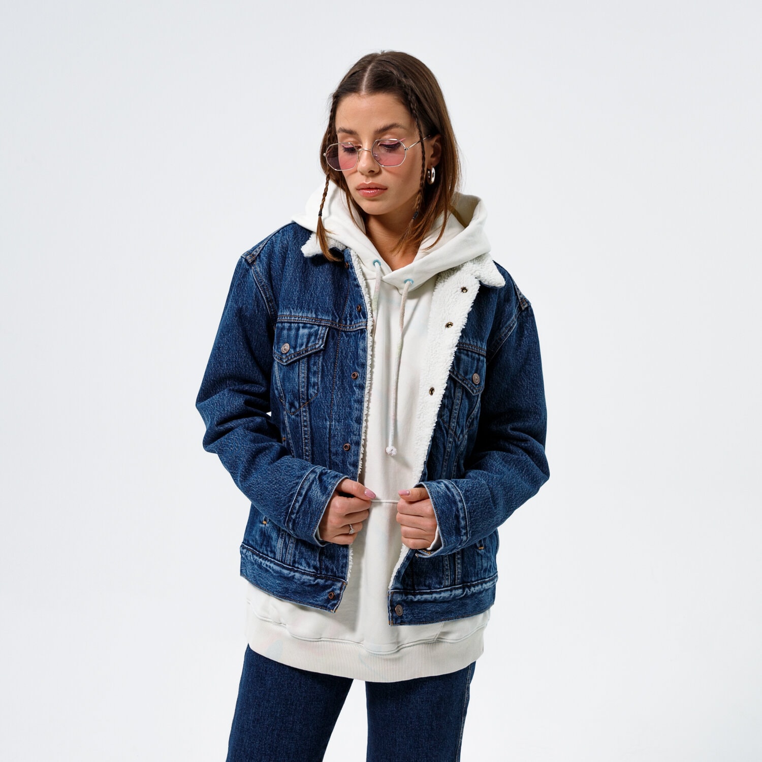 Femei geacă de iarnă LEVI'S JACHETĂ DE IARNĂ EX BF SHERPA TRUCKER 361370034 Bleumarin