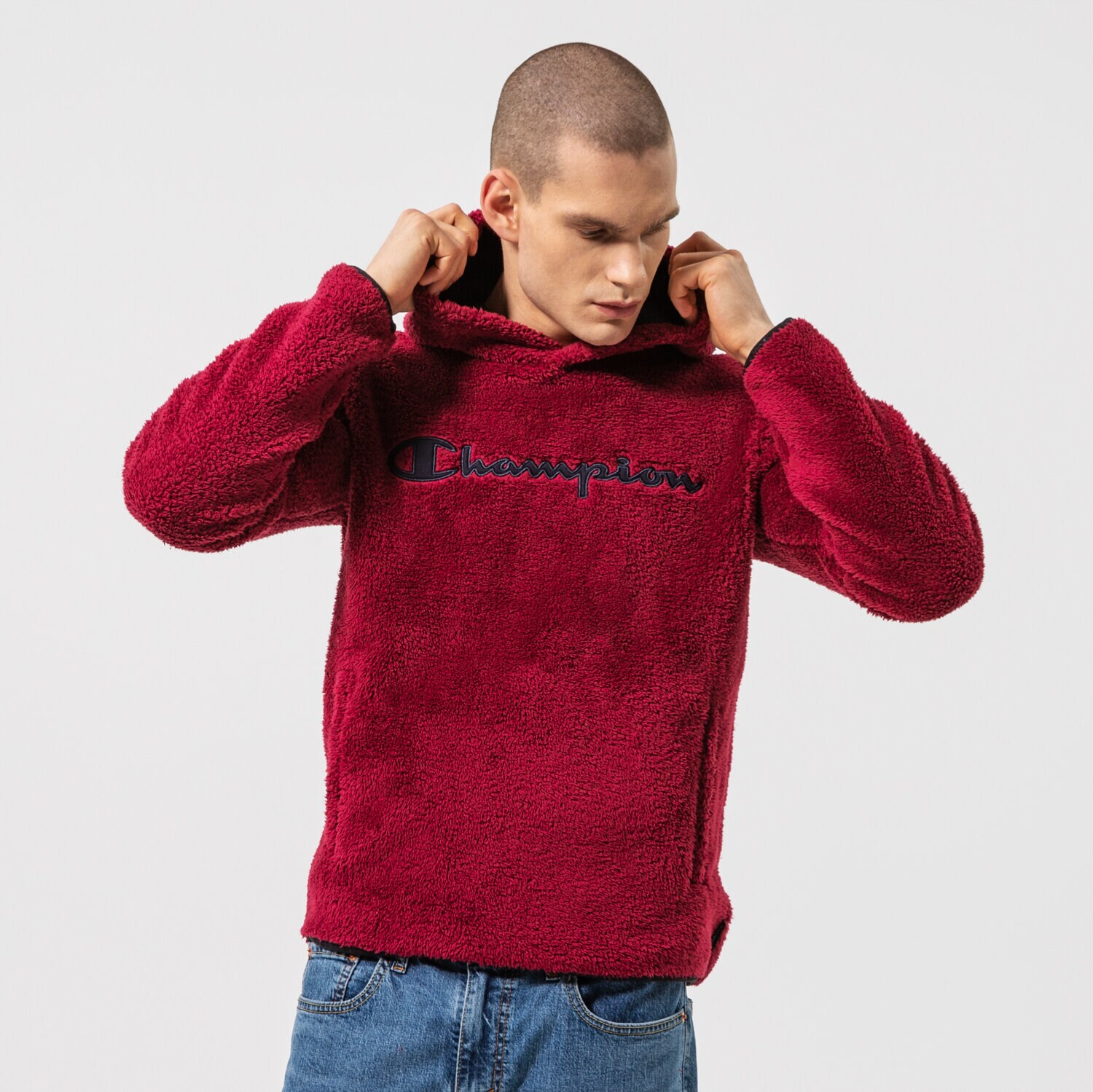 Bărbați bluză CHAMPION BLUZĂ CU GLUGĂ HOODED TOP 214973VS516 Bordo