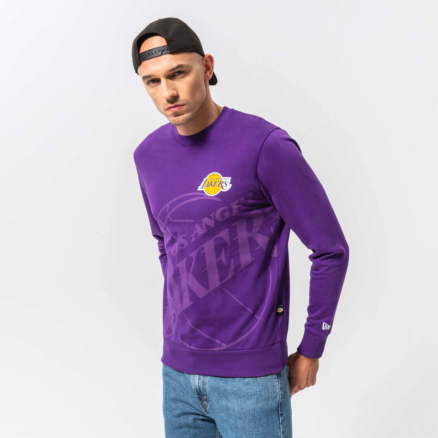 Bărbați bluză NEW ERA BLUZĂ WASHED GRAPHIC LAKERS LOS ANGELES LAKERS TRP 13083865 Violet
